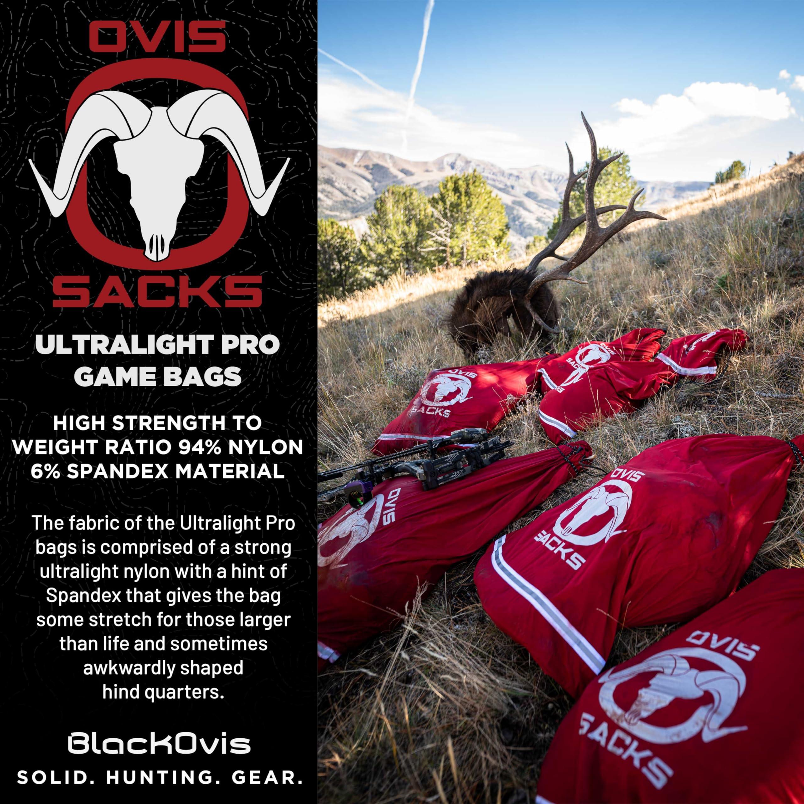 BlackOvis Ovis Sacks Ultralight Pro Hunting Reusable Game Bag Set - Hunting Meat Bags, Quarter Game Bags for Deer Meat, Antelope Meat & Sheep Meat