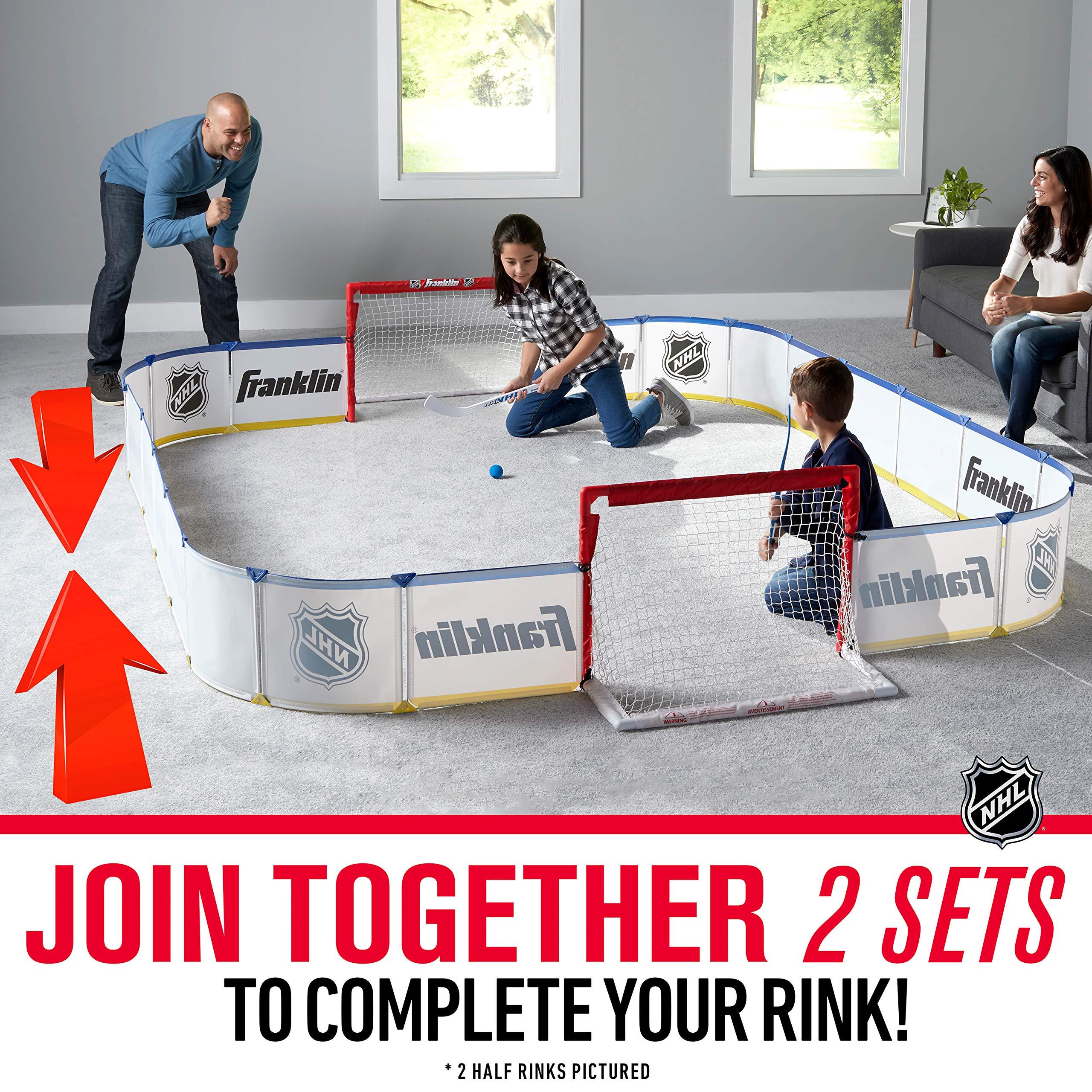 Franklin Sports Franklin Sports Mini Hockey Rink Set - Half Rink Knee Hockey Goal, Mini Sticks, and Ball Set - Indoor Mini Hockey Rink - Official NHL Licensed White