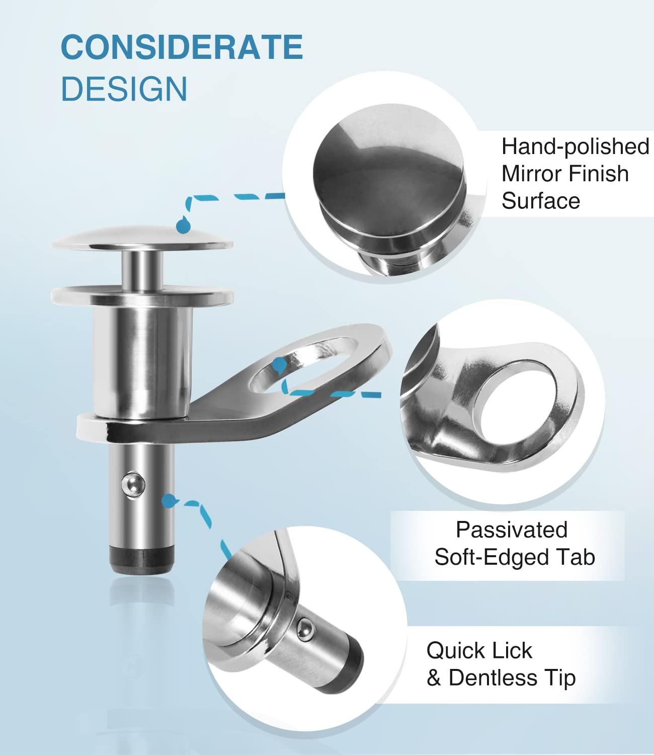 sixcow sixcow 1/2\'\' Quick Release Boat Fender Holder - Marine Stainless Steel Quick-Release Boat Fender Holder Mount Cleat Hook, Receiver Not Included