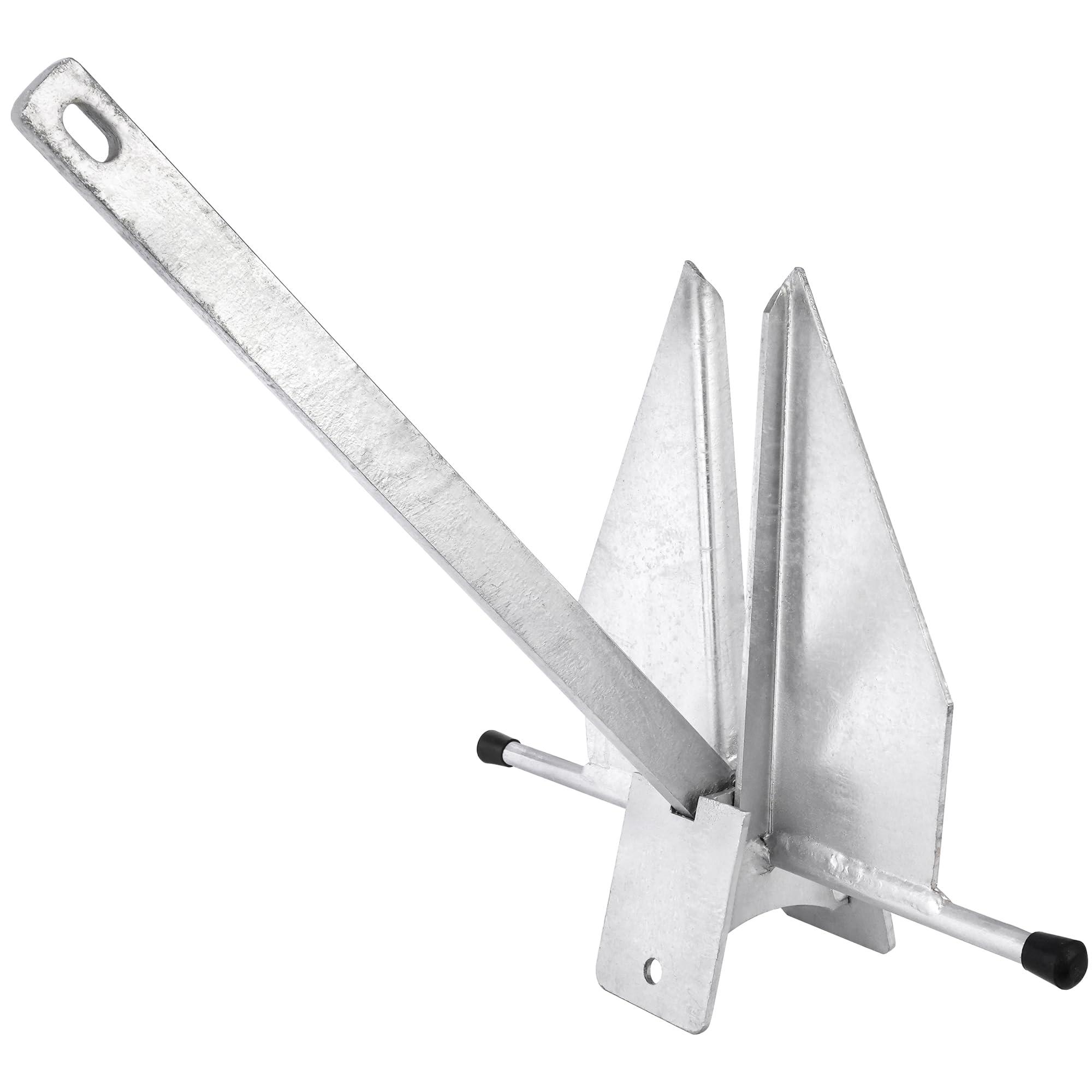 MARINE SYSTEM MARINE SYSTEM Portable Galvanized Fluke Style Anchor 8 LB 10 LB 13 lb for Different Size Boats Pontoon, Deck, Fishing, and Sail (13 LB: 20-32 FT Boats)