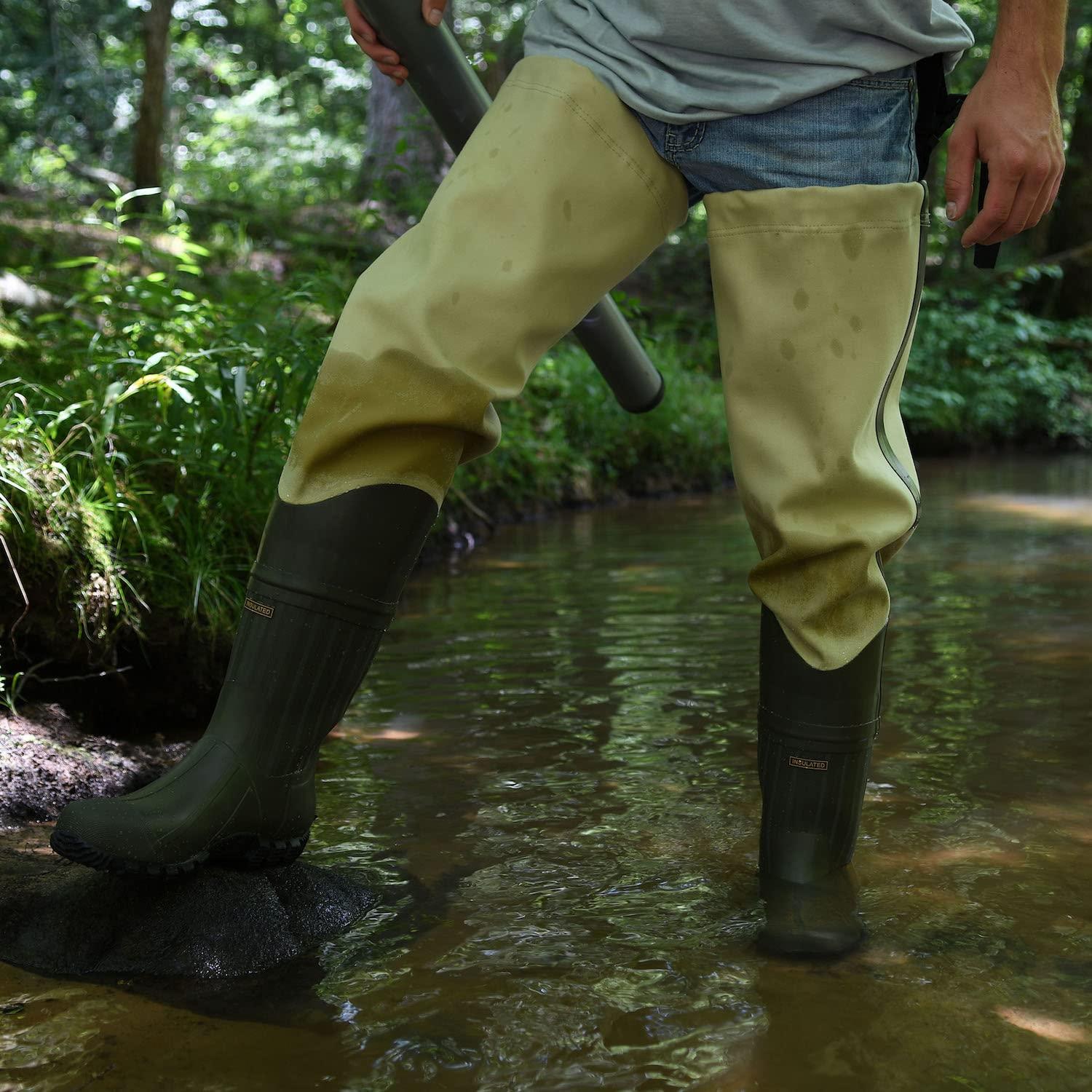 FROGG TOGGS FROGG TOGGS Bull Frogg 3-ply PVC Canvas Bootfoot Hip Wader, Cleated or Felt