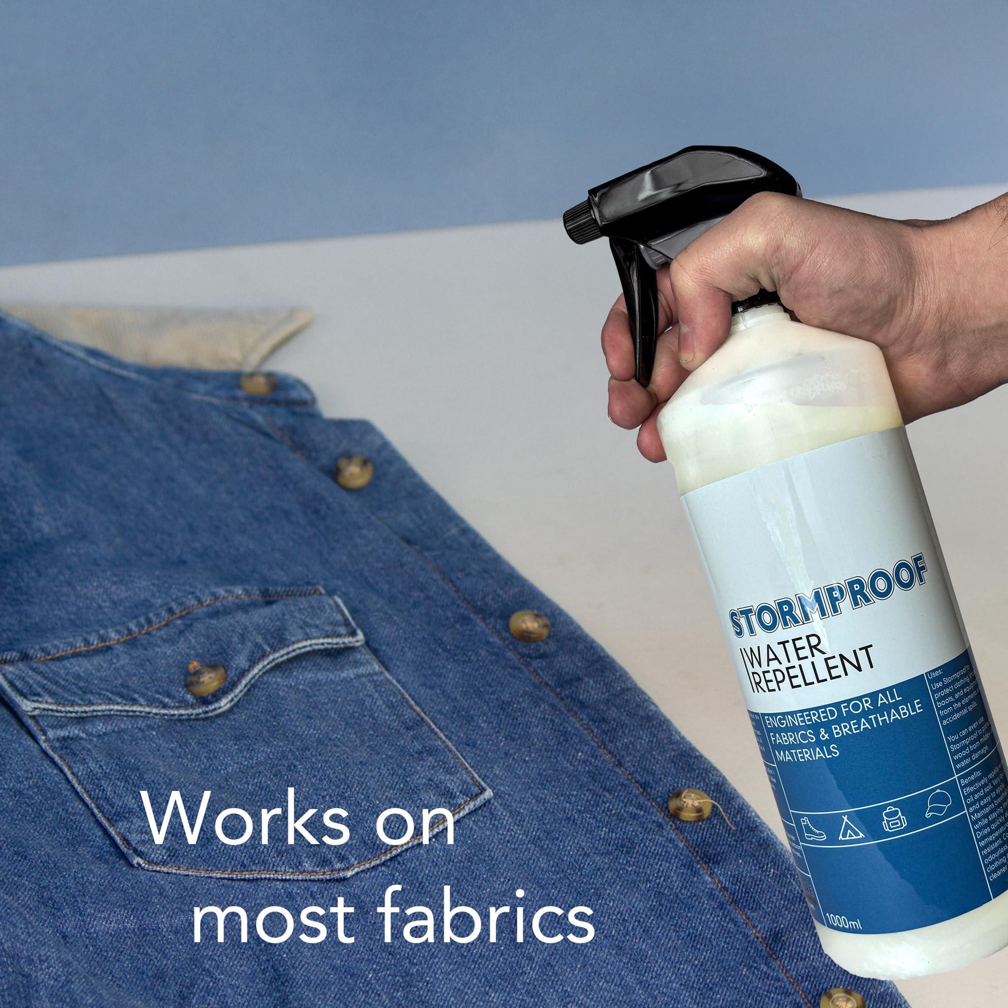 Stormsure Stormproof Ultimate Waterproofing Spray - Repels Water, Oil, Stains for Outdoor Gear, Clothing & Footwear - Breathable, Ideal for Camping & Hiking (1 Litre)