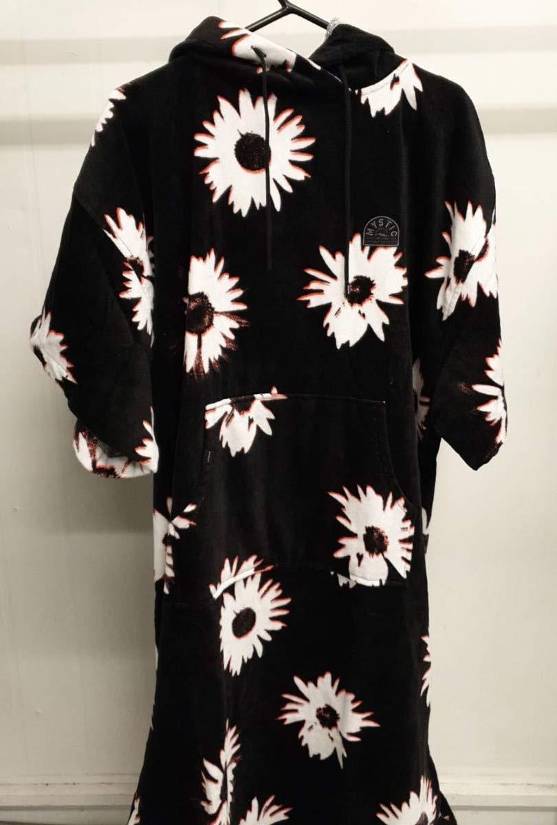 Mystic Mystic Velour Change Robe Poncho or Changing Robe Towel for Beach Watersports & Surfing - Black White - Unisex