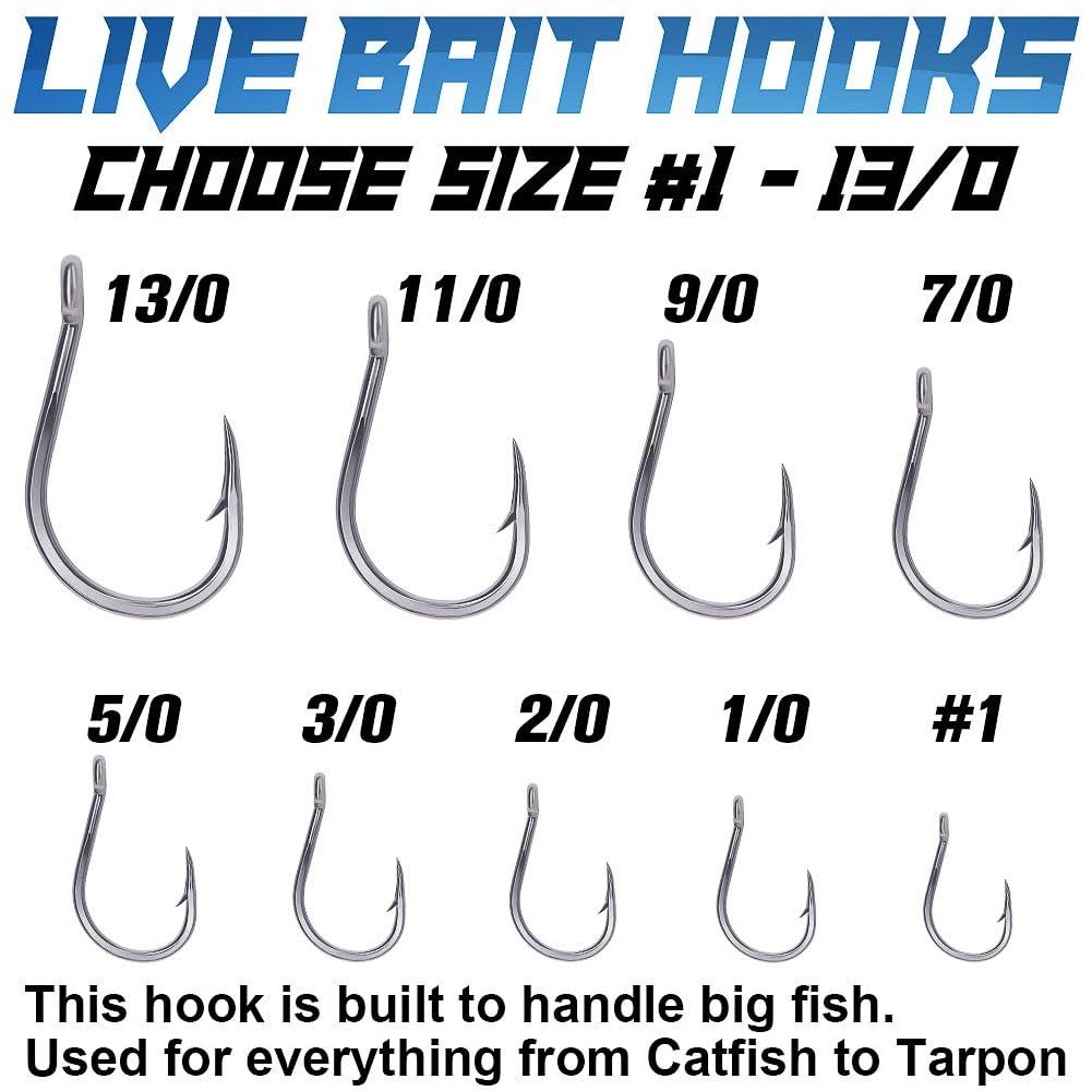 XFISHMAN 3X-Strong-Octopus-Hooks-Saltwater-Fishing-Circle-Hooks- Stainless Big Game Size 1-13/0