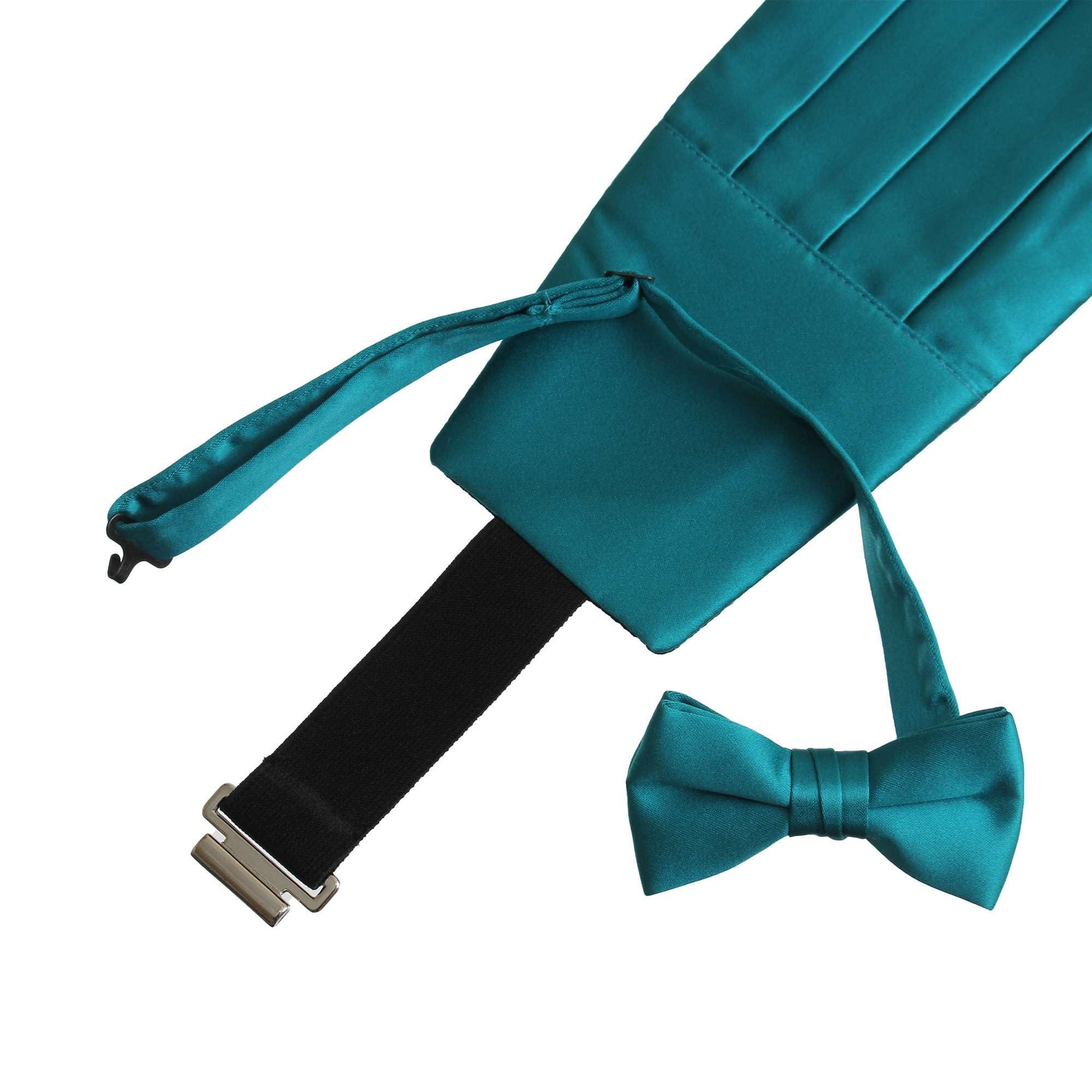 Tuxgear Tuxgear Men Tuxedo Cummerbund with Matching Bow Tie Set, Men's, Teal (Men's, Teal)