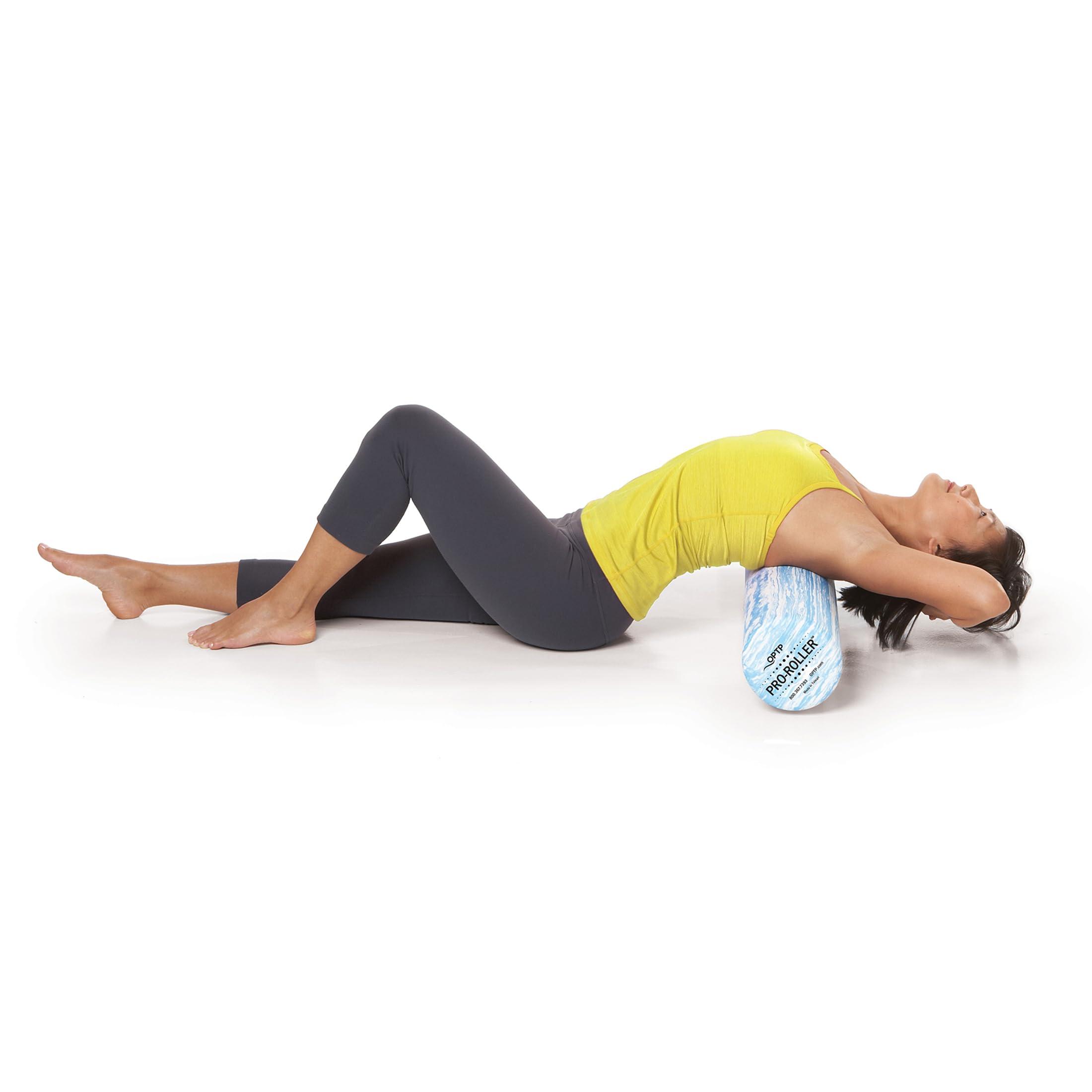 OPTP OPTP PRO-ROLLER Standard Density Foam Roller - Durable Roller for Back Massage, Deep Tissue Foam Roller Exercises, Stretching, Fitness, Yoga and Pilates - 36 Inches by 6 Inches, Blue