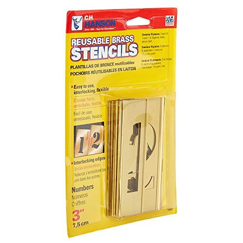 CH Hanson Hanson Numeral Stencil Set, Brass