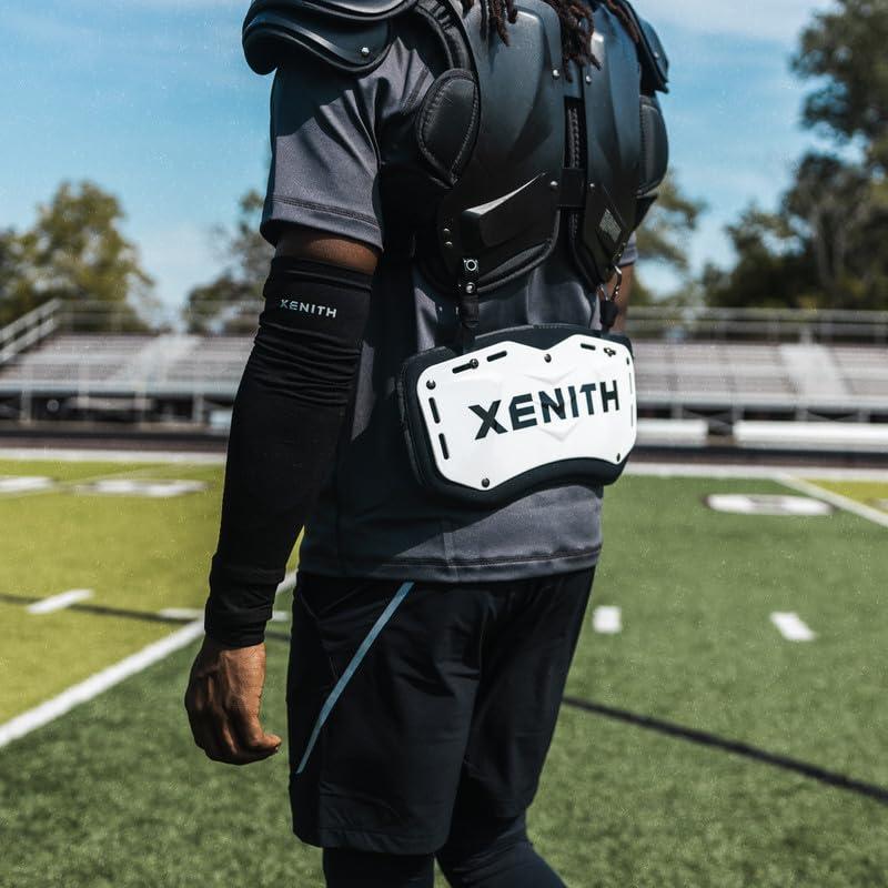 Xenith Xenith Elite Football Back Plate- Lower Backplate for Shoulder Pads- Durable Adjustable Straps and High Impact Padding- Elite Chrome - Universal