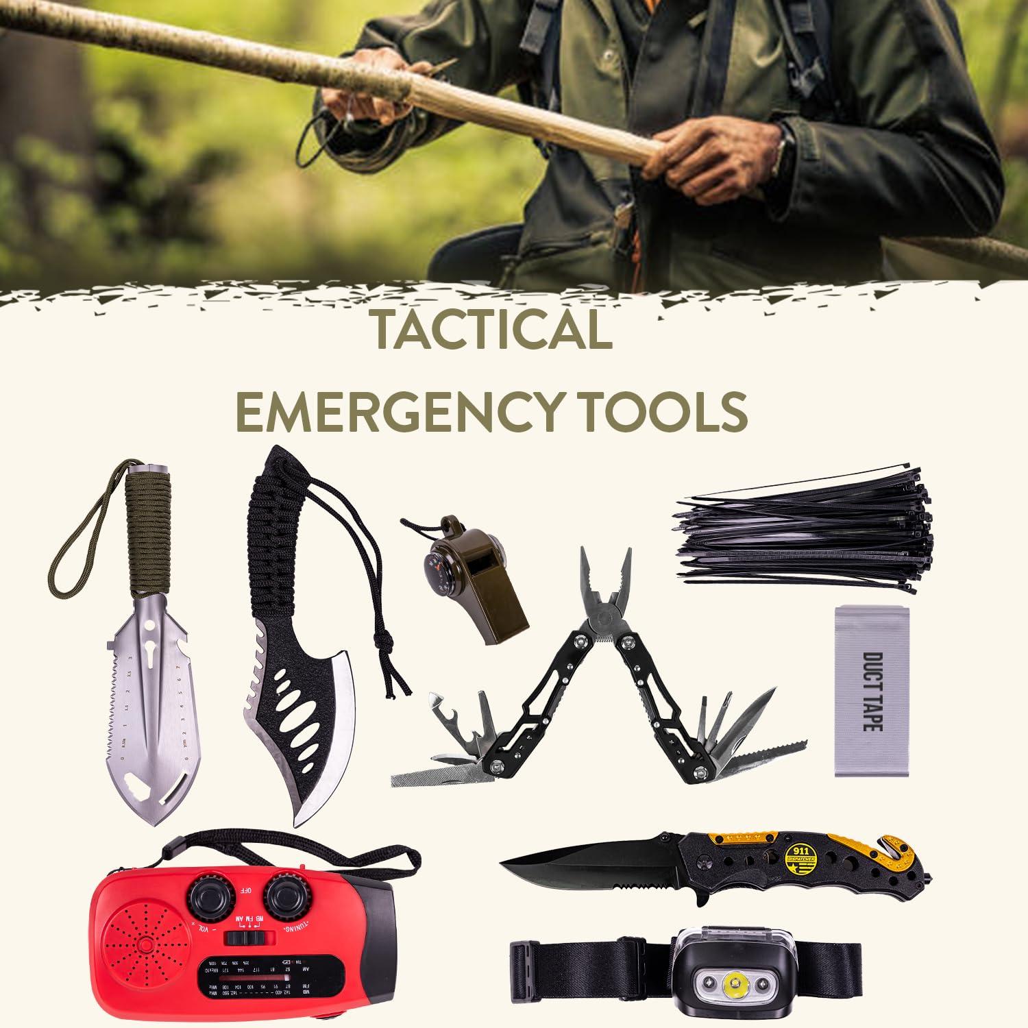 TacPreps 72-Hour Survival Kit | 45L Bug Out Bag | Survival Gear with First Aid, Water Filter, Food, Tools | Camping, Hiking, Outdoor Preparedness Equipment (1 Person (Lone Wolf Kit))