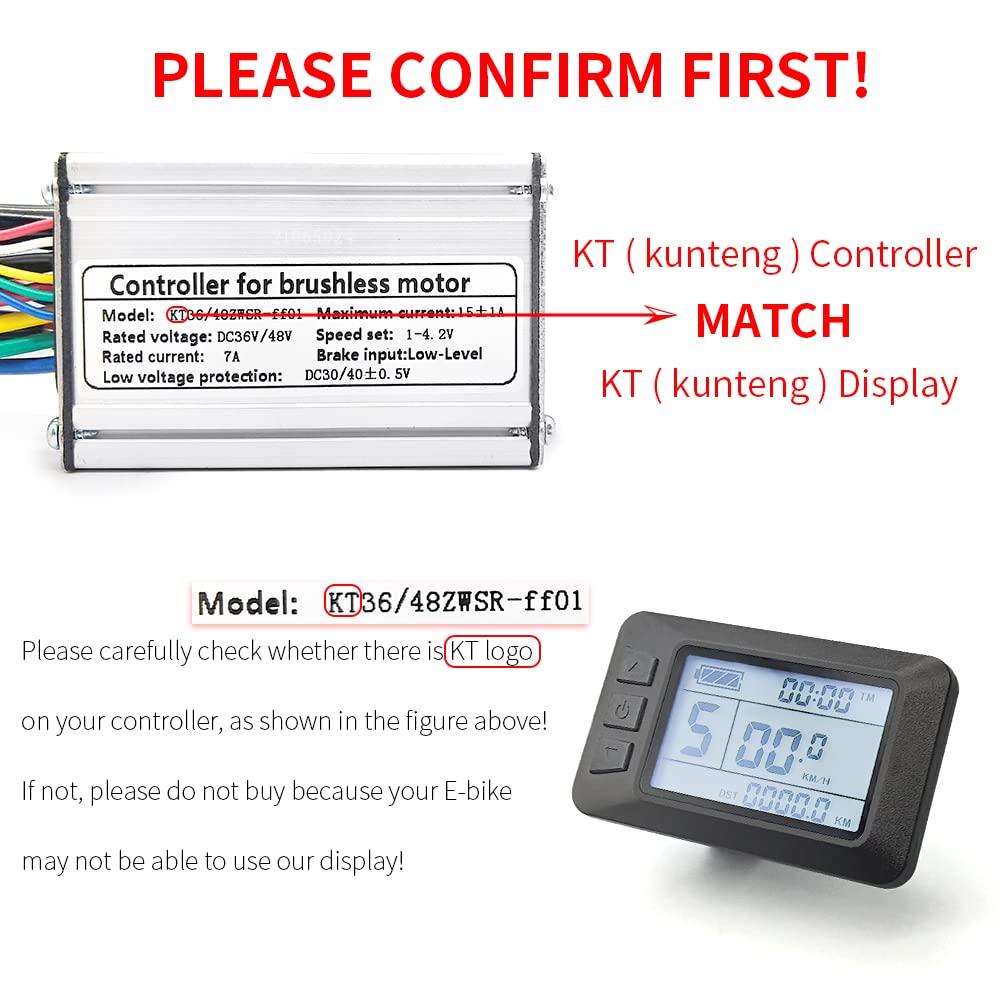 HUDAMZKY Ebike LCD Display Meter KT-LCD7U 24V 36V 48V 52V Electric Bike Conversion Kit Display for KT Controller (LCD7U SM Plug)