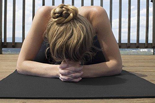YogaAccessories YogaAccessories 1/4" Thick High-Density Deluxe Non-Slip Exercise Pilates & Yoga Mat, Black