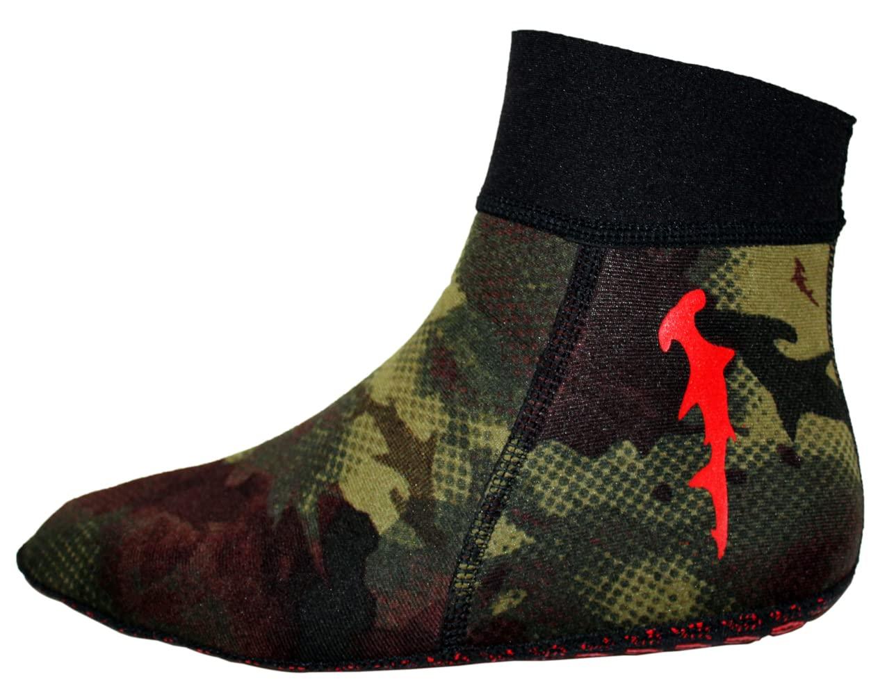 Hammerhead Spearguns Tuff Feet, 1.5 mm Half Booties, Camo Green (XX-Large)