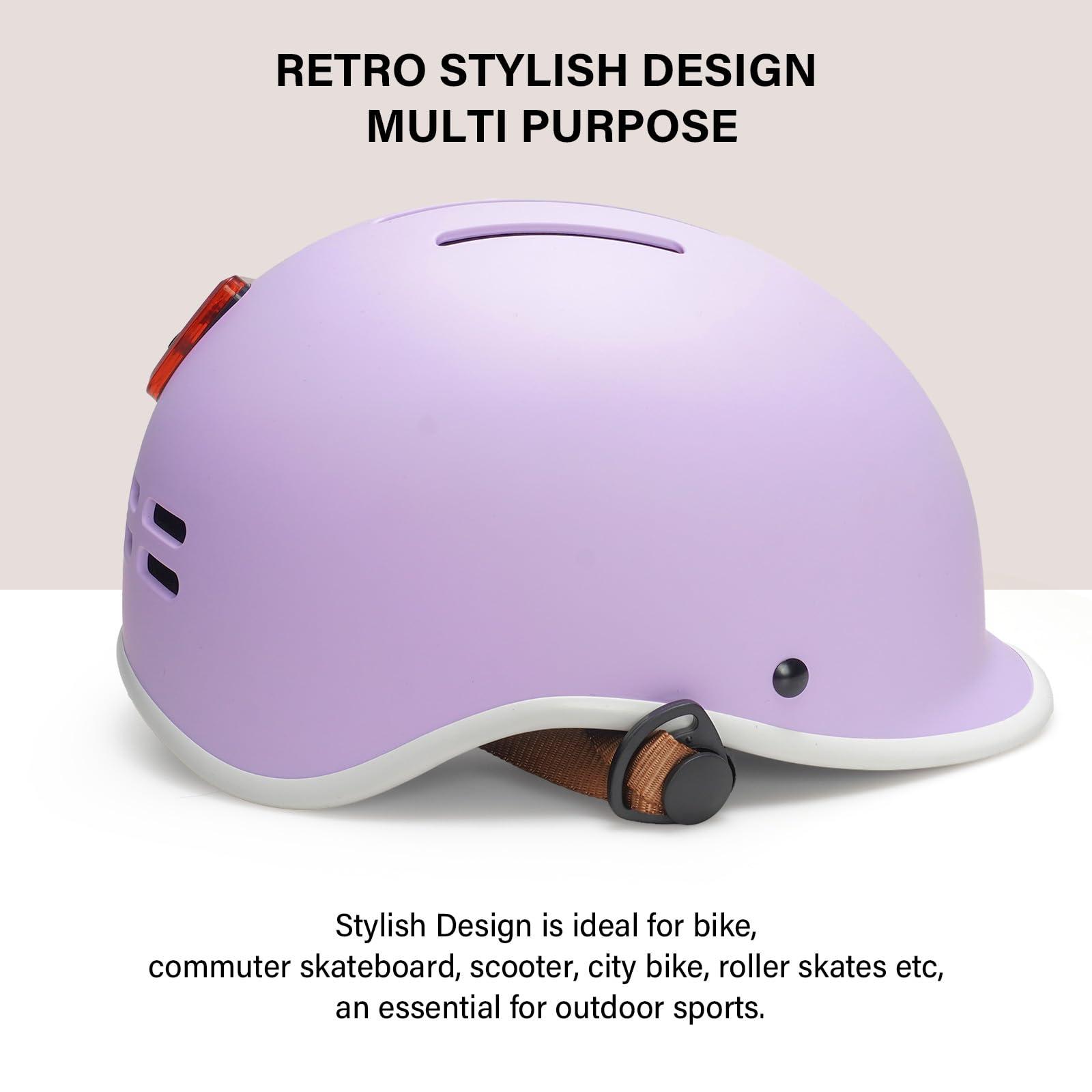 EXCLUSKY Exclusky Bike Helmet for Adults,Adjustable Cycling Helmet for Men & Women Safety Certified Bicycle Helmet for Commuting, Road Biking, Skating with USB Rechargeable Rear Light