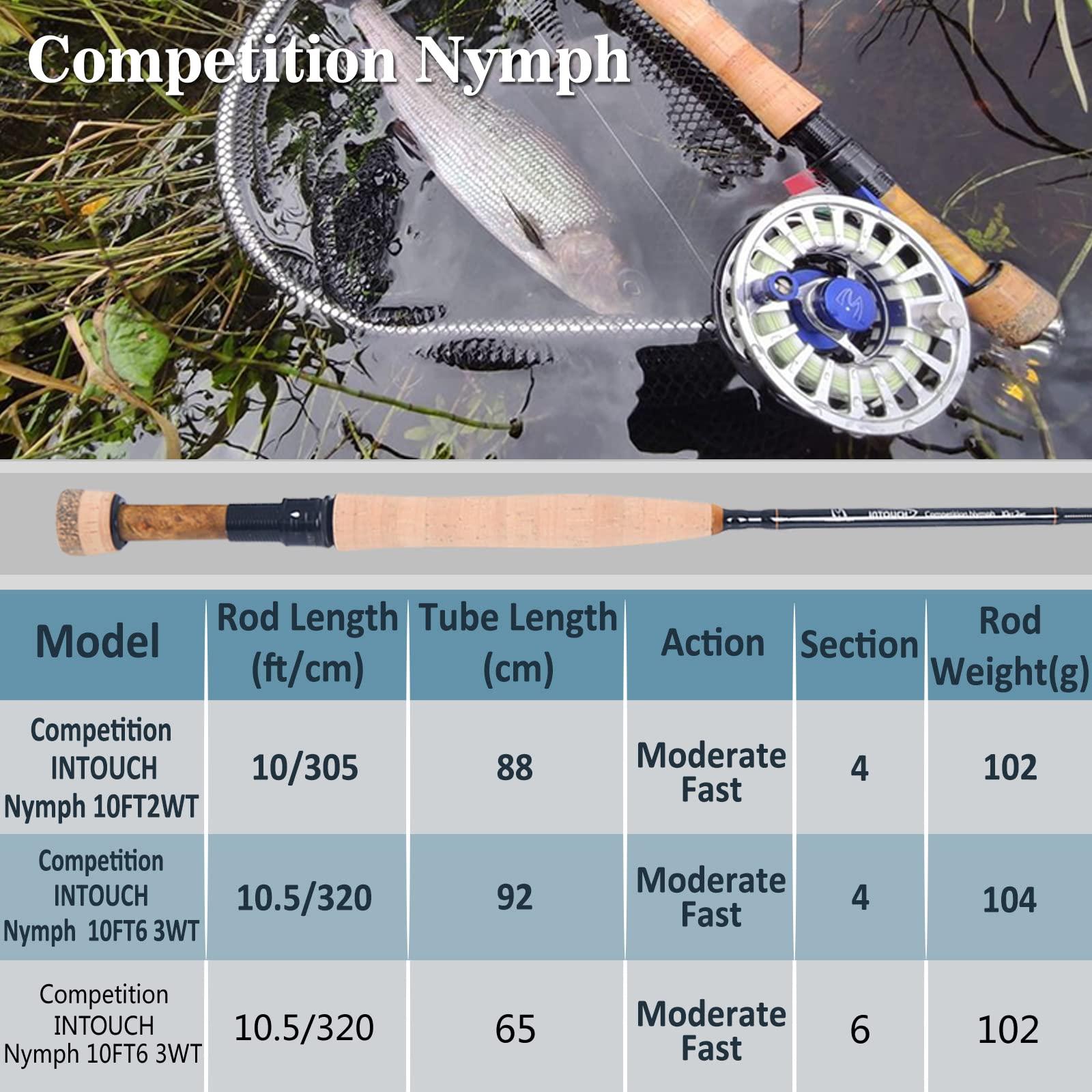M MAXIMUMCATCH Maxcatch Competition InTouch Nymph Fly Rod for Euro nymphing Fly Fishing (10ft 2wt 4sec)