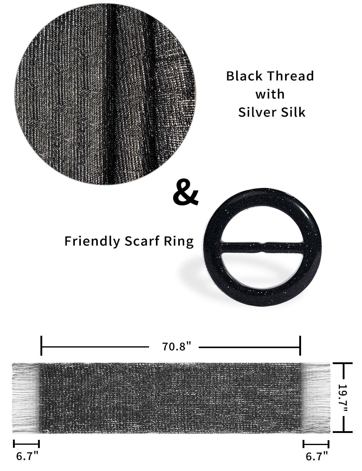 Rheane Rheane Shawls and Wraps for Evening Dresses and Weddings - Formal Black Shawls with Black Glitter