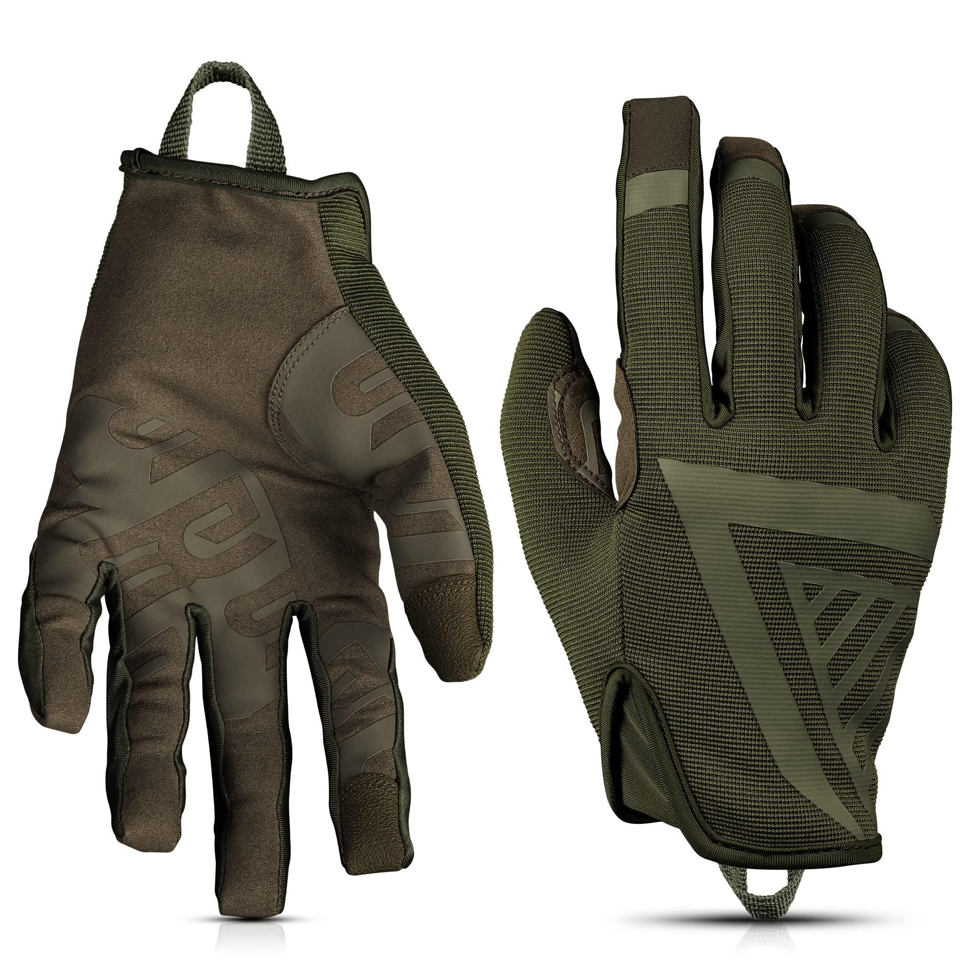 Glove Station Glove Station The Impulse - Tactical Shooting Gloves for Men with Touchscreen Compatibility, Lightweight Design and Outstanding Grip for Outdoor, Sports, Motorcycle and Work - Green, XL