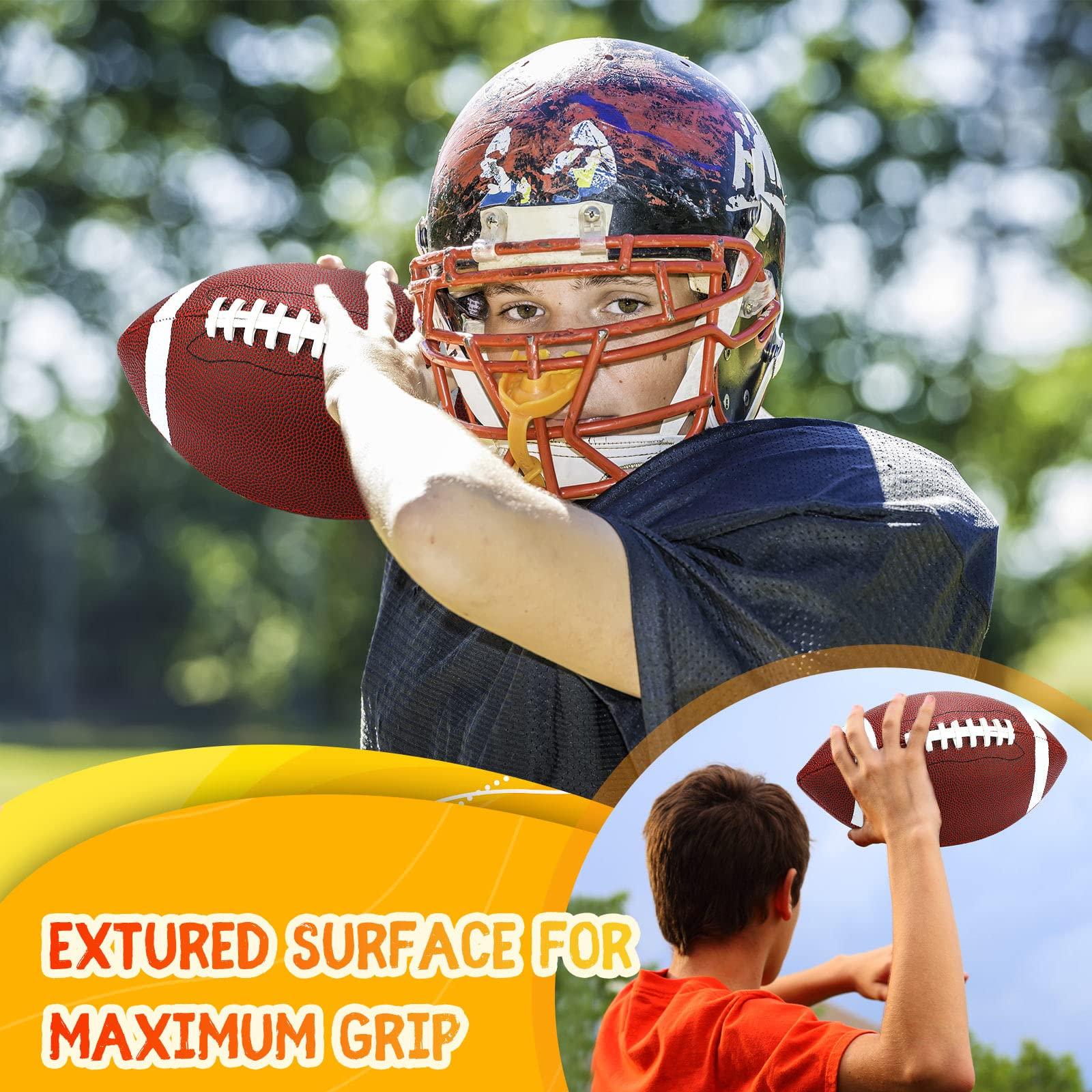 Jerify Jerify 6 Pcs Composite Leather Footballs Official Size Composite Leather Balls Composite Leather Inflatable Footballs with Pump Indoor Outdoor Footballs Bulk for Training and Recreational Play