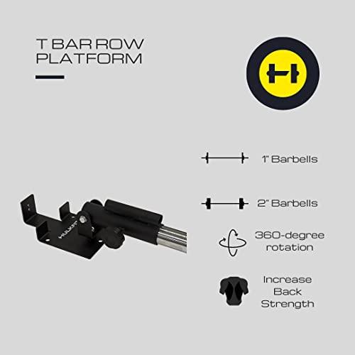 HULKFIT HulkFit T Bar Row Platform Attachment Accessory 360 Degree Swivel Action for Sport, Pro, and Elite Power Cage Squat Rack, Black