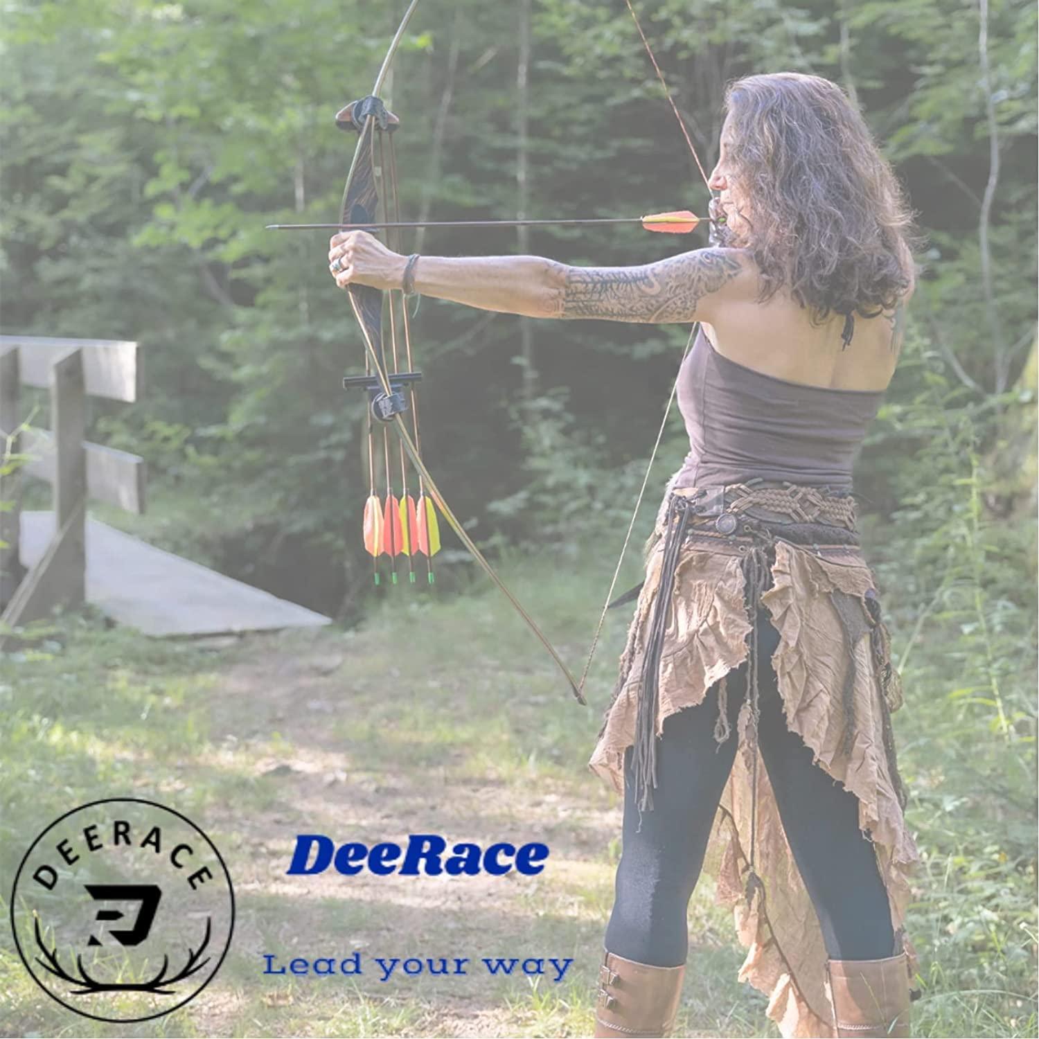DEERACE DEERACE Takedown Recurve Bow and Arrow Set 62\" Classic Traditional Wooden Bow for Adults Youth Beginner Hunting Targeting Archery (35 Lbs, Left Hand)