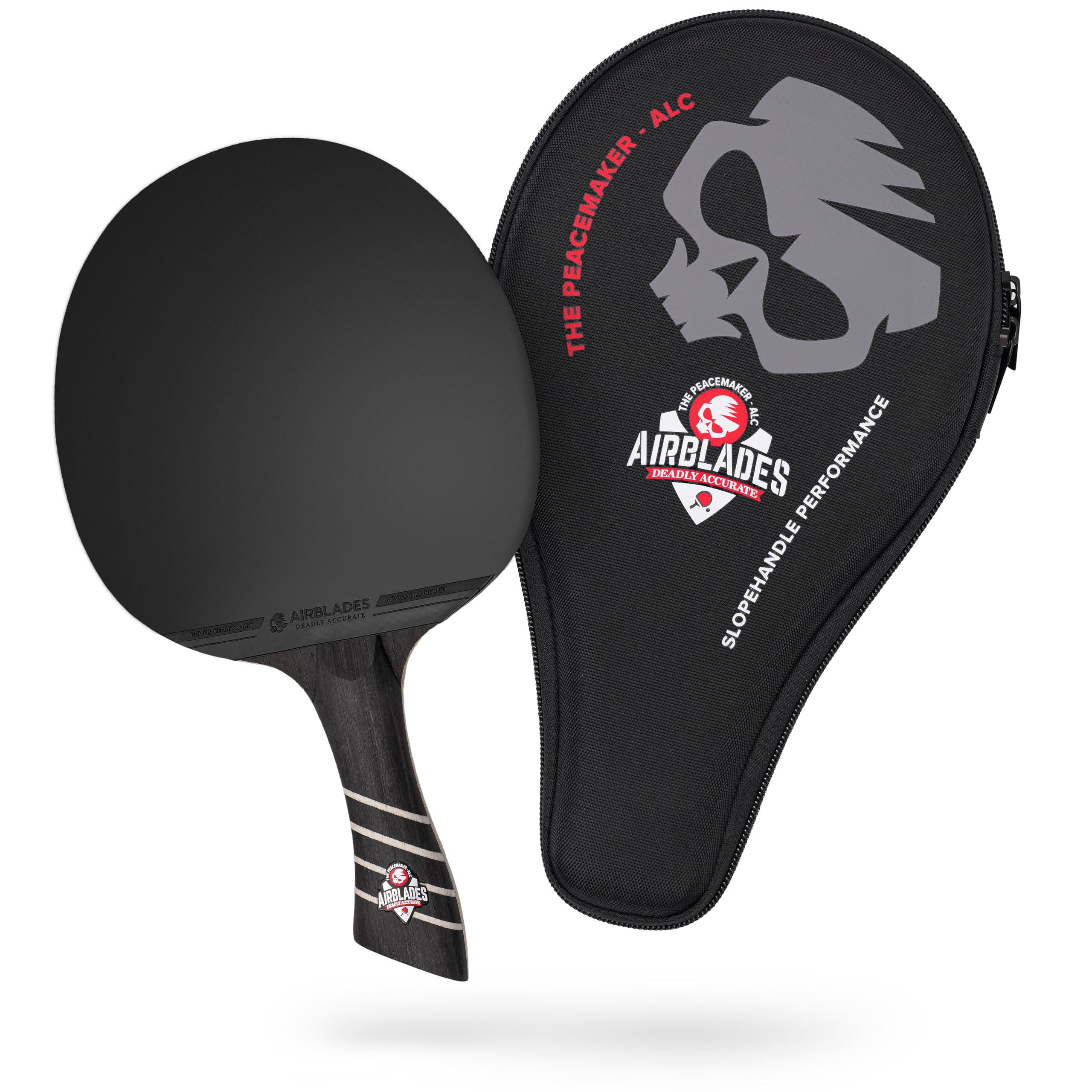 AirBlades AirBlades The Peace Maker ALC - Professional Ping Pong Paddle - Carbon Fiber Table Tennis Racket Producing Maximum Spin & Control for All Levels - Hard Carry Case & Ergonomic Handle.