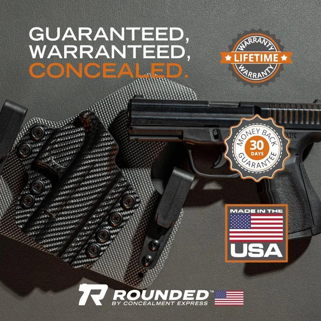 Concealment Express Rounded IWB Holster Fits: Glock 43/48 TLR7 Holster - LH - Black Kydex - Concealment Express - American Made