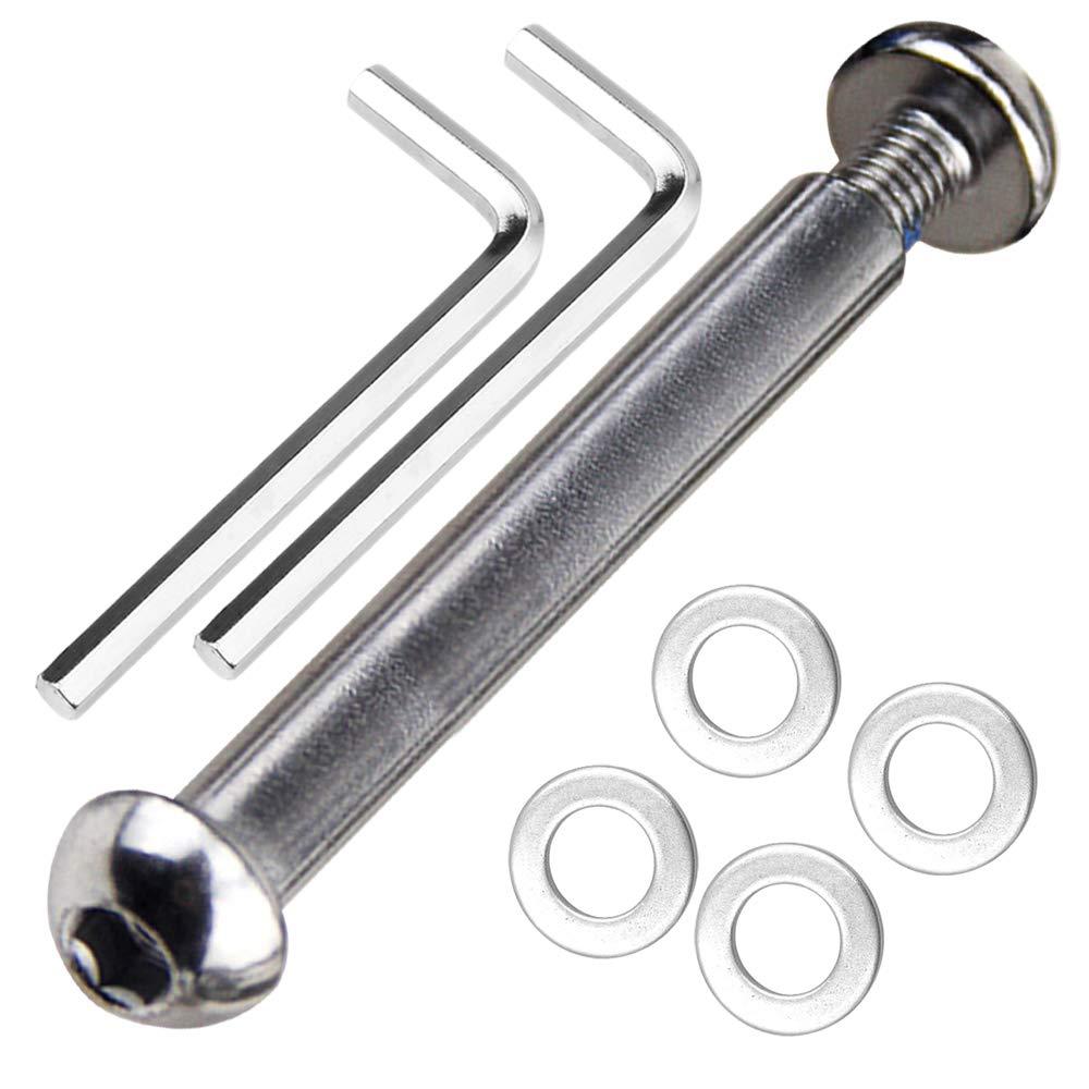 OTFAITP OTFAITP M8 8mm x 28mm-86mm 8.8 Grade Carbon Steel Axle Allen Screw Bolt Set for Front Rear 2 3 4 Wheel Stunt Scooter Dash Teen/Adult Kick Scooter-800+lb Capacity (62mm)