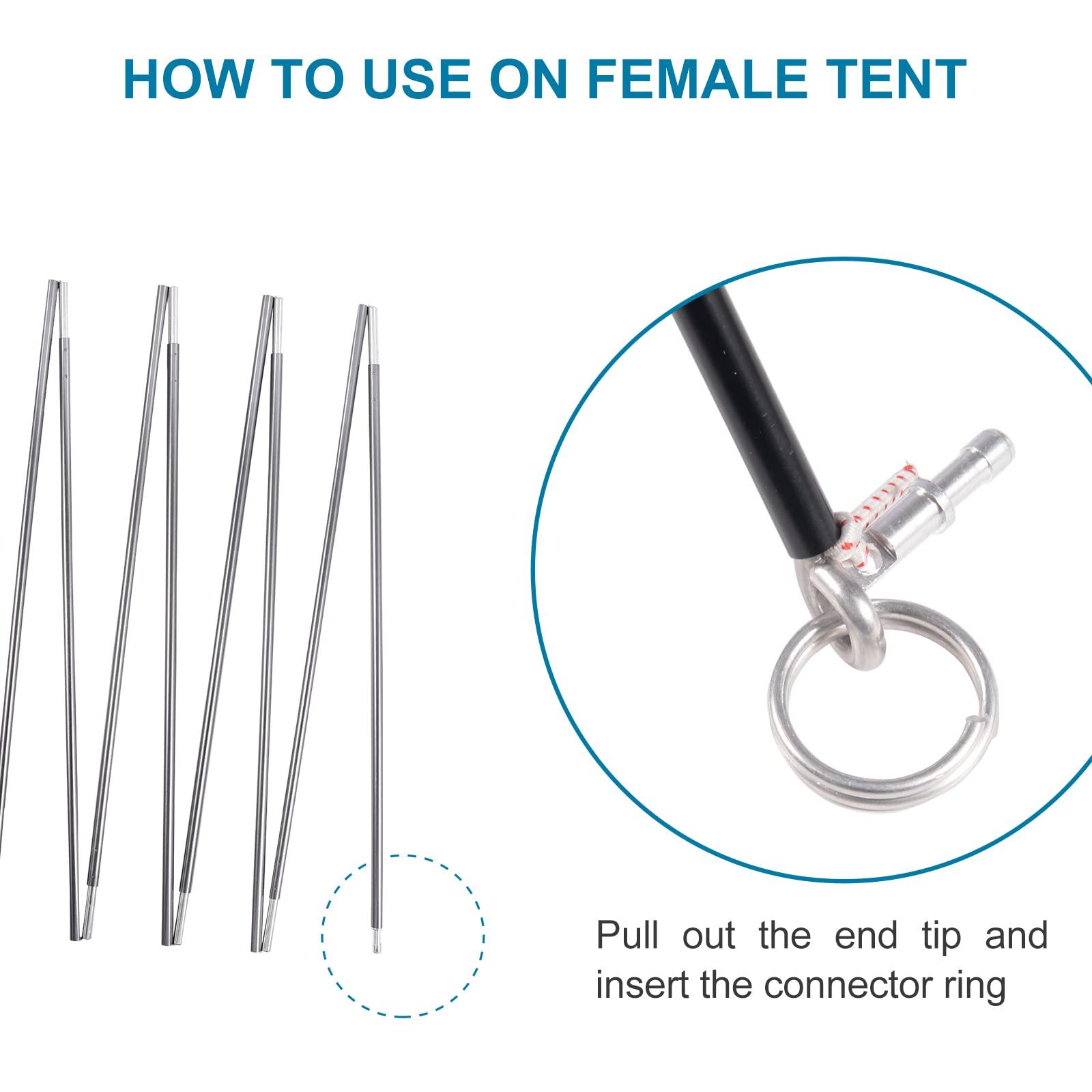 BRILLIANCE4U Tent Poles, BRILLIANCE4U Grey Tent Poles Replacement, Pre-Assembled Aluminum Tent Pole 14ft 8.7 in, 7001 T6 Heated Tent Rod Outer Dia. 0.33 8.5mm, 176.7 in 1 Pole