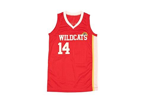 Boriz Boriz Zac E Troy Bolton 14 East High School Wildcats Claws Red Stitch Basketball Jersey (30)