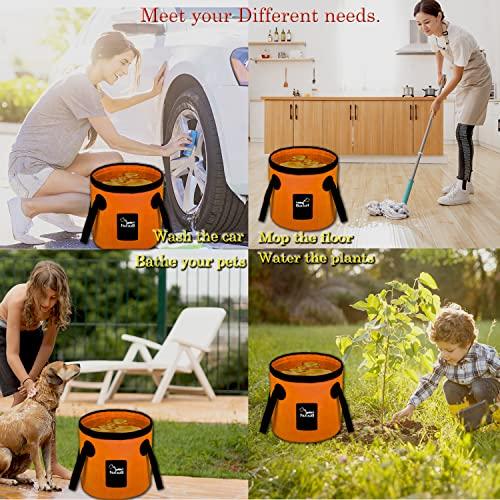 Esthesia Collapsible Bucket, Esthesia 5 Gallon Bucket Multifunctional Portable Collapsible Wash Basin Folding Bucket Water Container Fishing Bucket for Travelling Camping Hiking Fishing Gardening