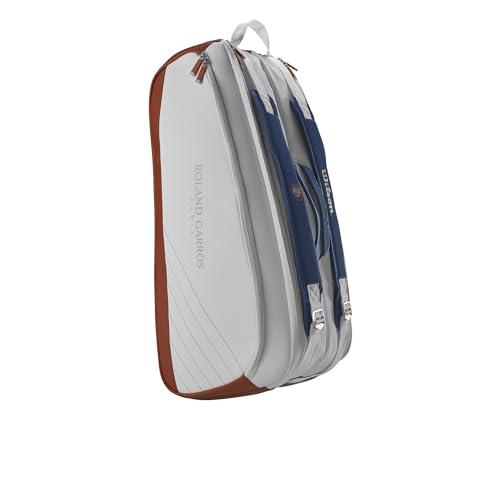 WILSON WILSON Roland-Garros Super Tour Tennis Racket Bag - Holds up to 9 Rackets, Clay/White/Navy