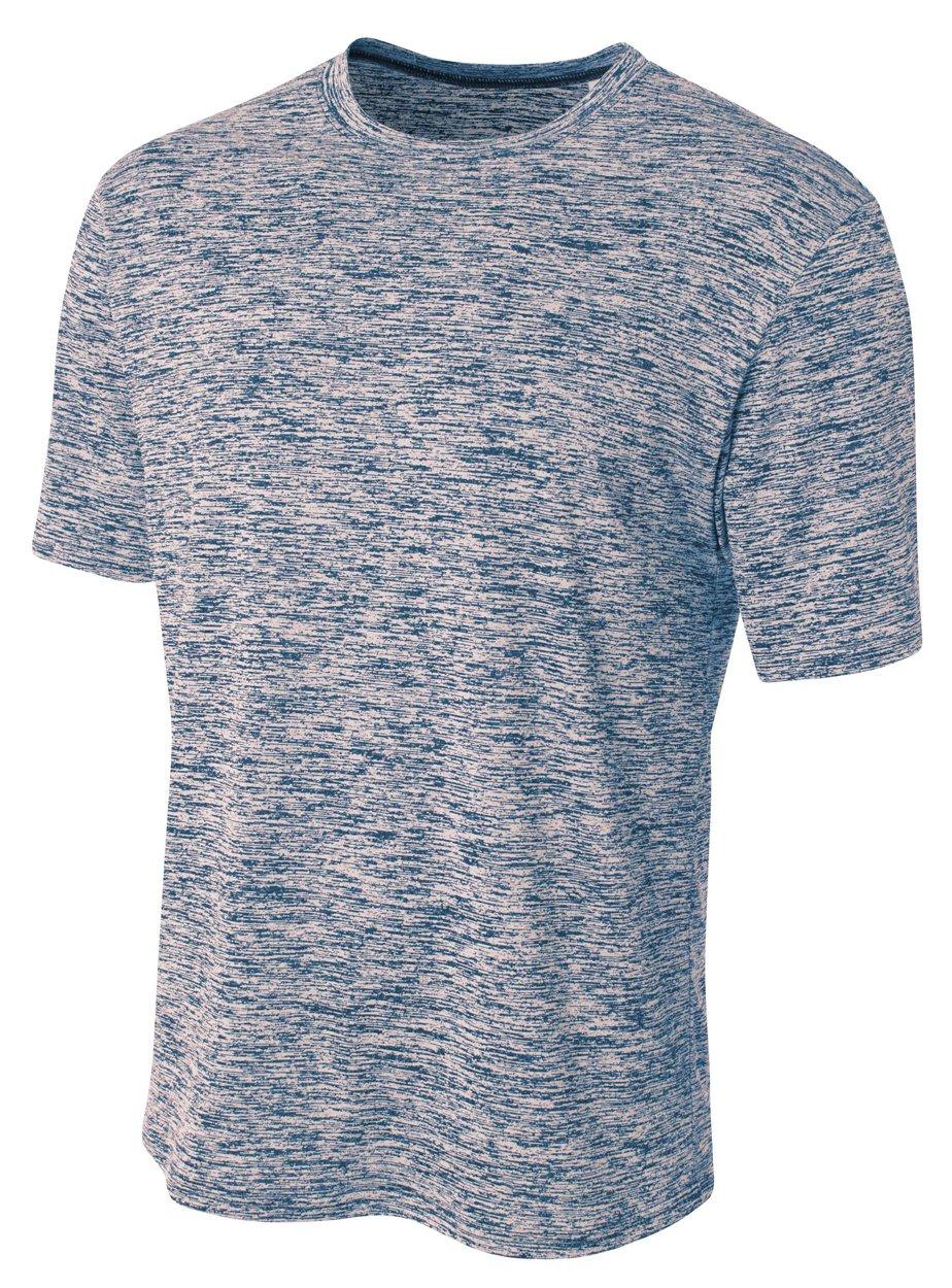 A4 A4 Mens Space Dye Tech Tee, 2XL, Navy