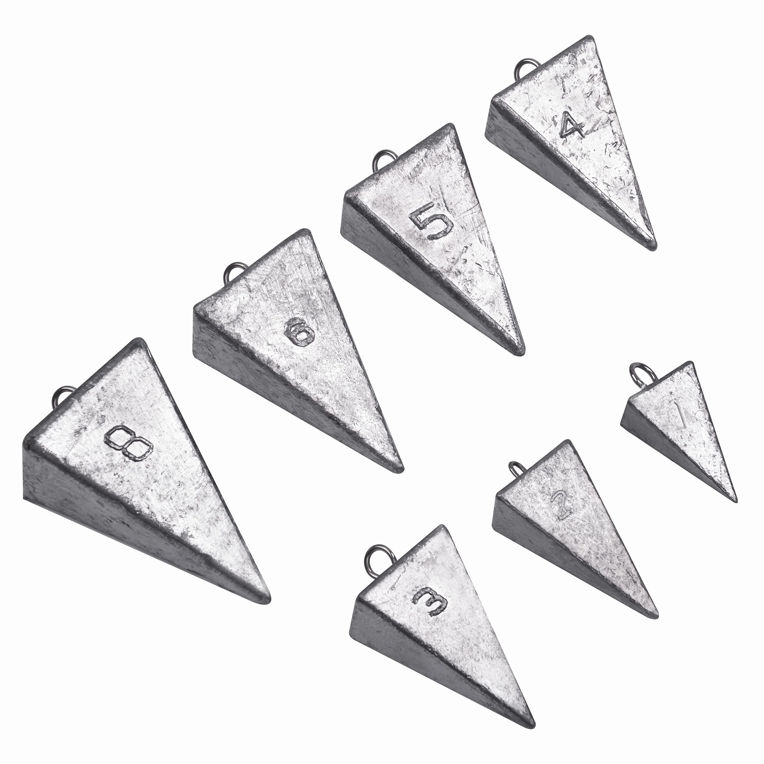 SILANON Pyramid Sinkers Fishing Weights Sinkers Saltwater Surf Fishing Weights Pyramid Weights Ocean Saltwater Fishing Gear Tackle 1oz 2oz 3oz 4oz 5oz 6oz 8oz