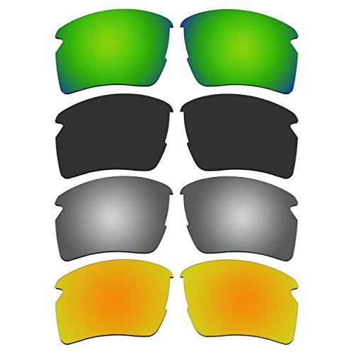 ACOMPATIBLE 4 Pair Replacement Polarized Lenses for Oakley Flak 2.0 XL Sunglasses Pack P13