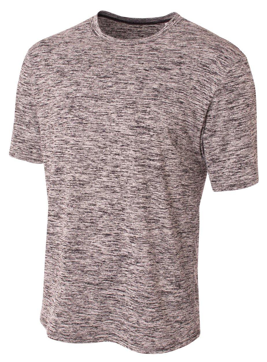 A4 A4 Mens Space Dye Tech Tee, Large, Black