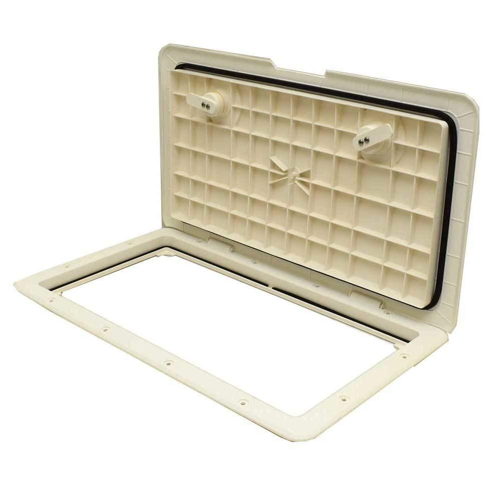 T & H Marine Supplies T-H Marine Sure-Seal Boat Hatch - Watertight Dual Seal Access Hatch for Marine Storage - Durable, Lockable, and Easy Installation - Ideal for Vertical and Horizontal Use - 13\"x24\", Polar White