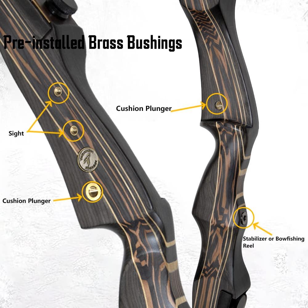 TACHYON ARCHERY TACHYON ARCHERY Recurve Bow for Adults and BeginnersArchery Bow Takedown Wooden Bow for Hunting and Target Shooting (Right Hand,40 lbs)