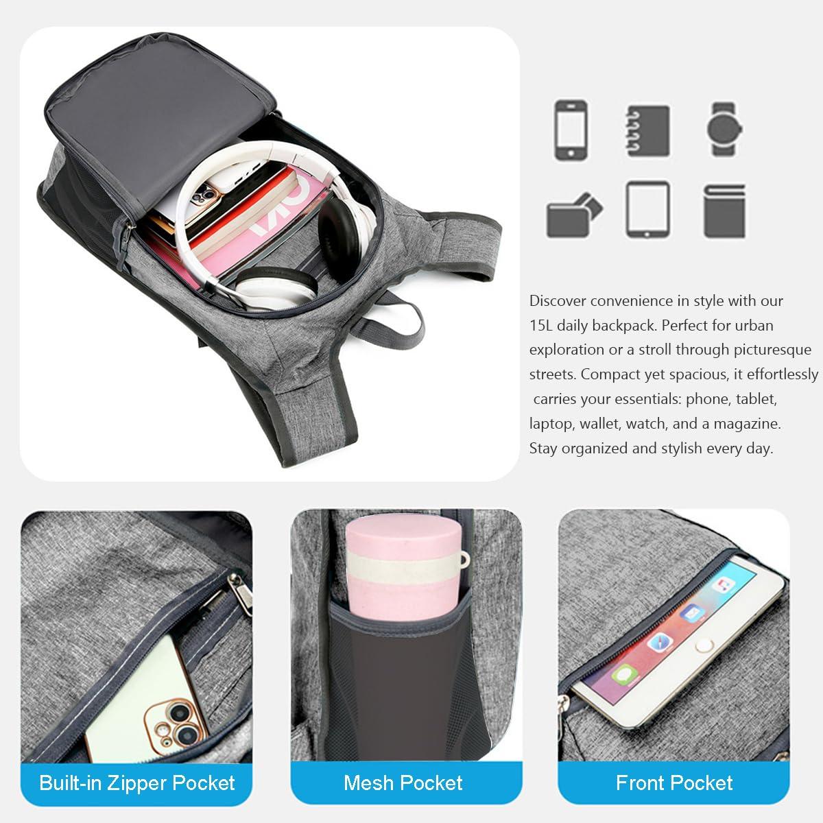 WEREWOLVES WEREWOLVES 15L Small Hiking Backpack, Travel Lightweight Foldable Packable Casual Outdoor Daypack