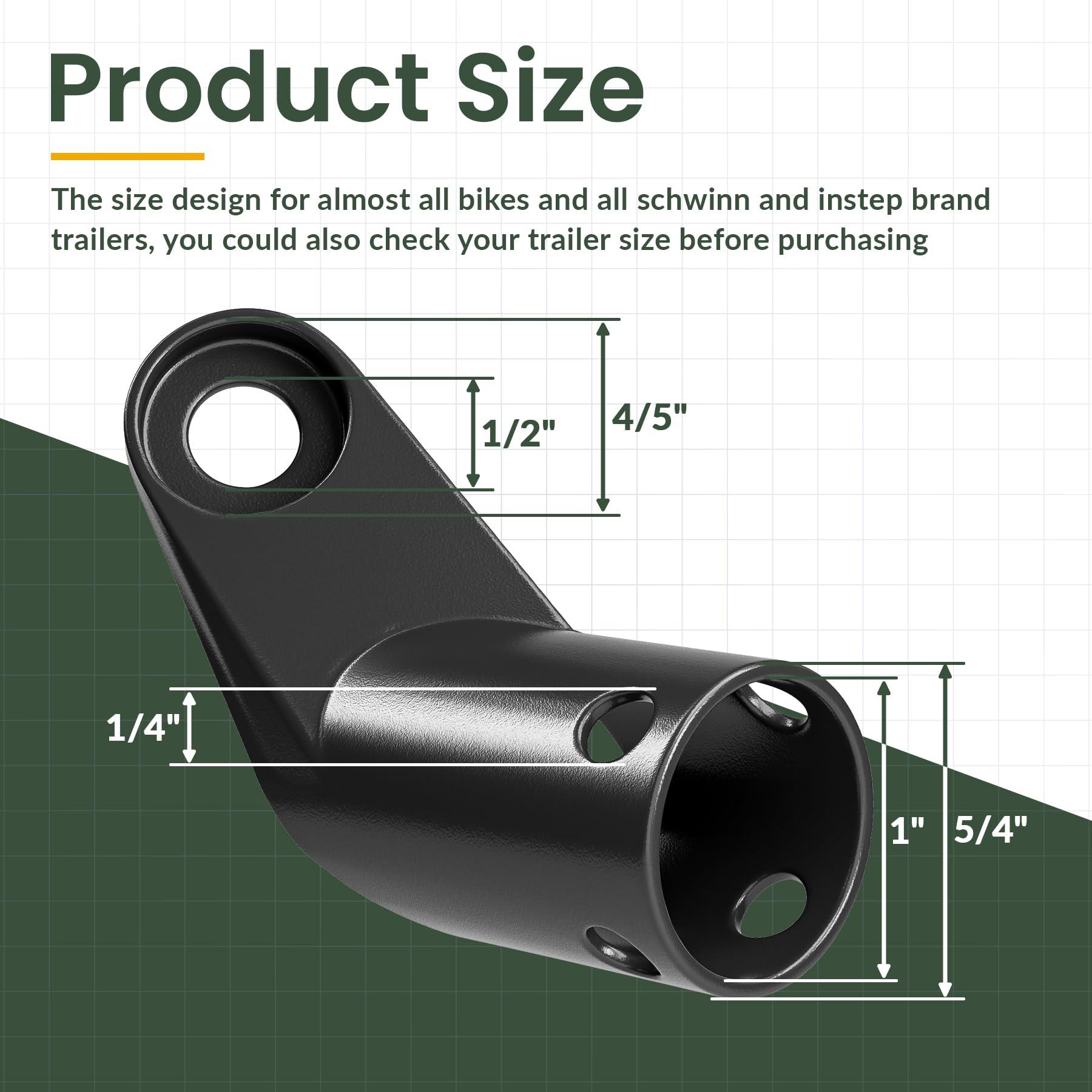 Titanker Titanker Upgraded Bike Trailer Hitch for Schwinn, Bike Trailer Coupler Bike Trailer Attachment for Instep, Bike Trailer Adapter for Cargo Trailer (1 PC-Black)