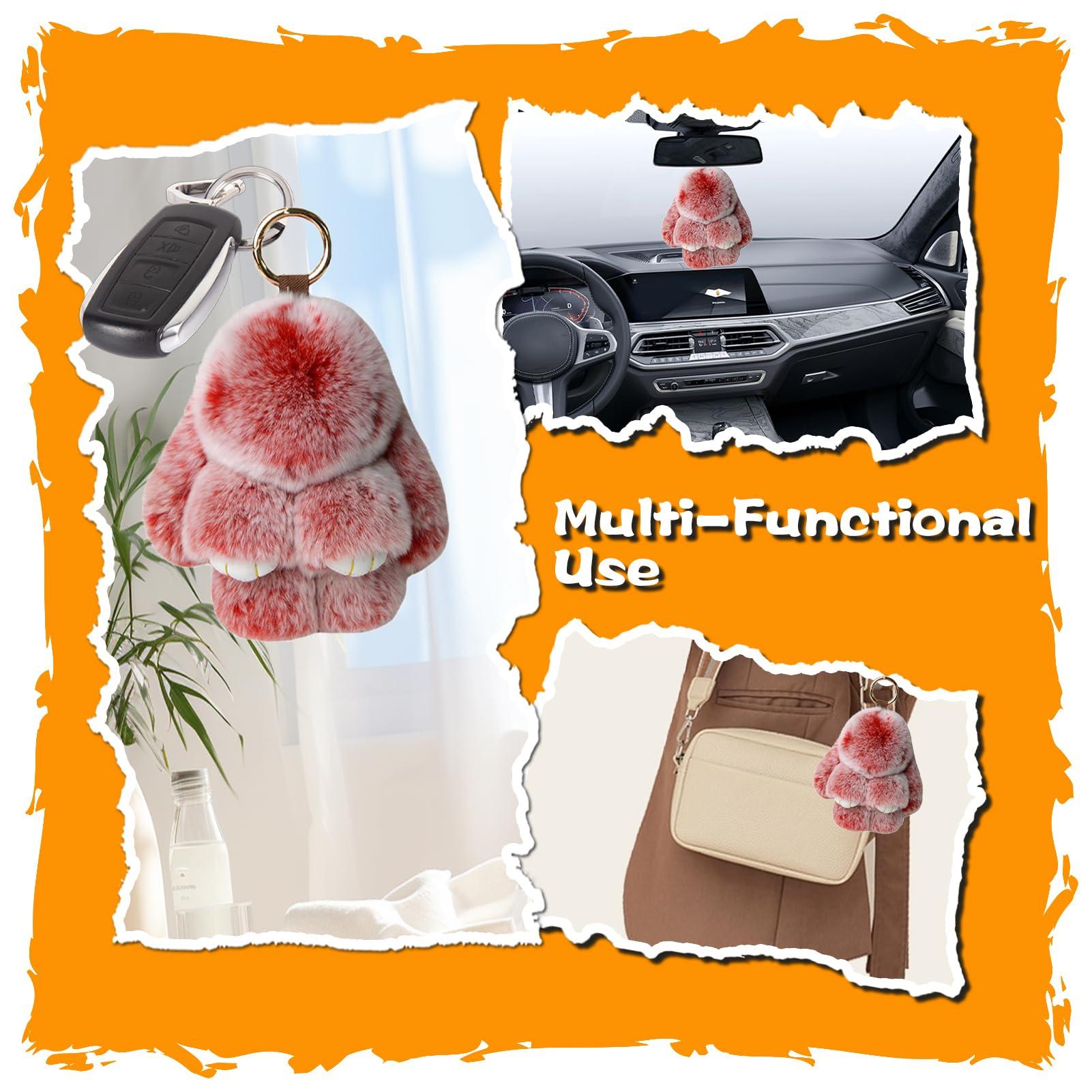 Baaop Original Bunny Lulu Official, Spooky Bunny Lulu Keychain, Halloween BunnyLulu Keychain Handmade Soft Bunny with Tin Box (K)