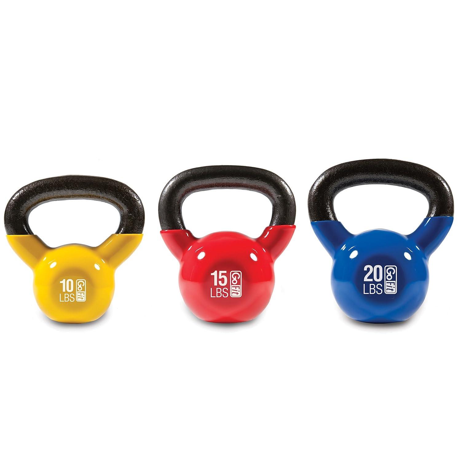 GoFit GoFit Ultimate Kettlebell Fit 3-pack - 10-lbs, 15-lbs, 20-lbs