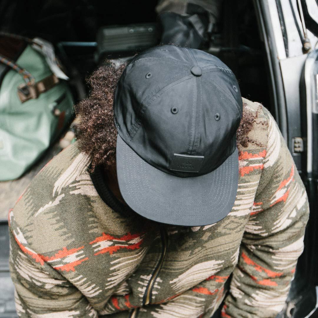 Tillak Tillak Coho Six Panel Hat, Kodra Nylon 6 Panel Cap with Snap Closure (Black)