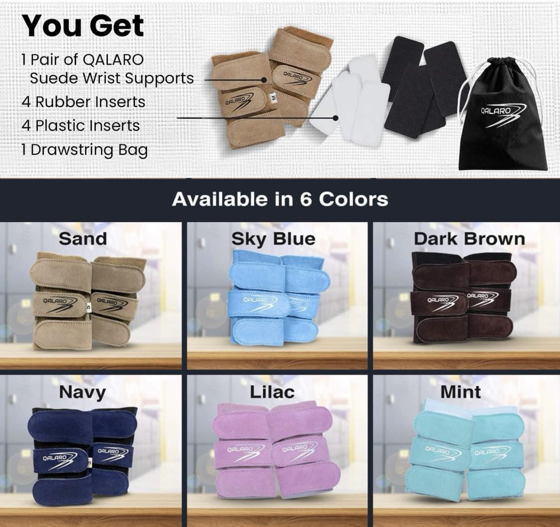 QALARO QALARO Suede Wrist Supports (Pair) with Bag | Gymnastics, Acrobatics, Cheer Adjustable Wrist Guards | Wrist Injury Prevention | Wrist Support Brace | Hand Wraps