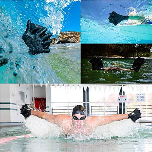 Darkfin Darkfin Webbed Power Swimming Gloves (1 Pair) for Men, Women, Scuba Diving, Snorkeling, Spearfishing, Surfing in Cold Water, Ultra Thin Hand Fins, Pool Swim Paddles, Latex, Black, Women Large