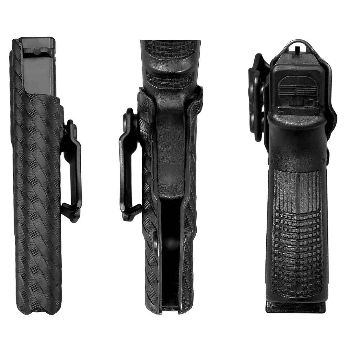 POLE.CRAFT Glock 19 Holster, Carbon Fiber Kydex Holster IWB for Glock 19 19X 23 25 32 45 (Gen 3 4 5) PistolInside Waistband Concealed CarryAdj. Cant RetentionCover Mag-ButtonPOLE.CRAFT (Black, Left Hand)