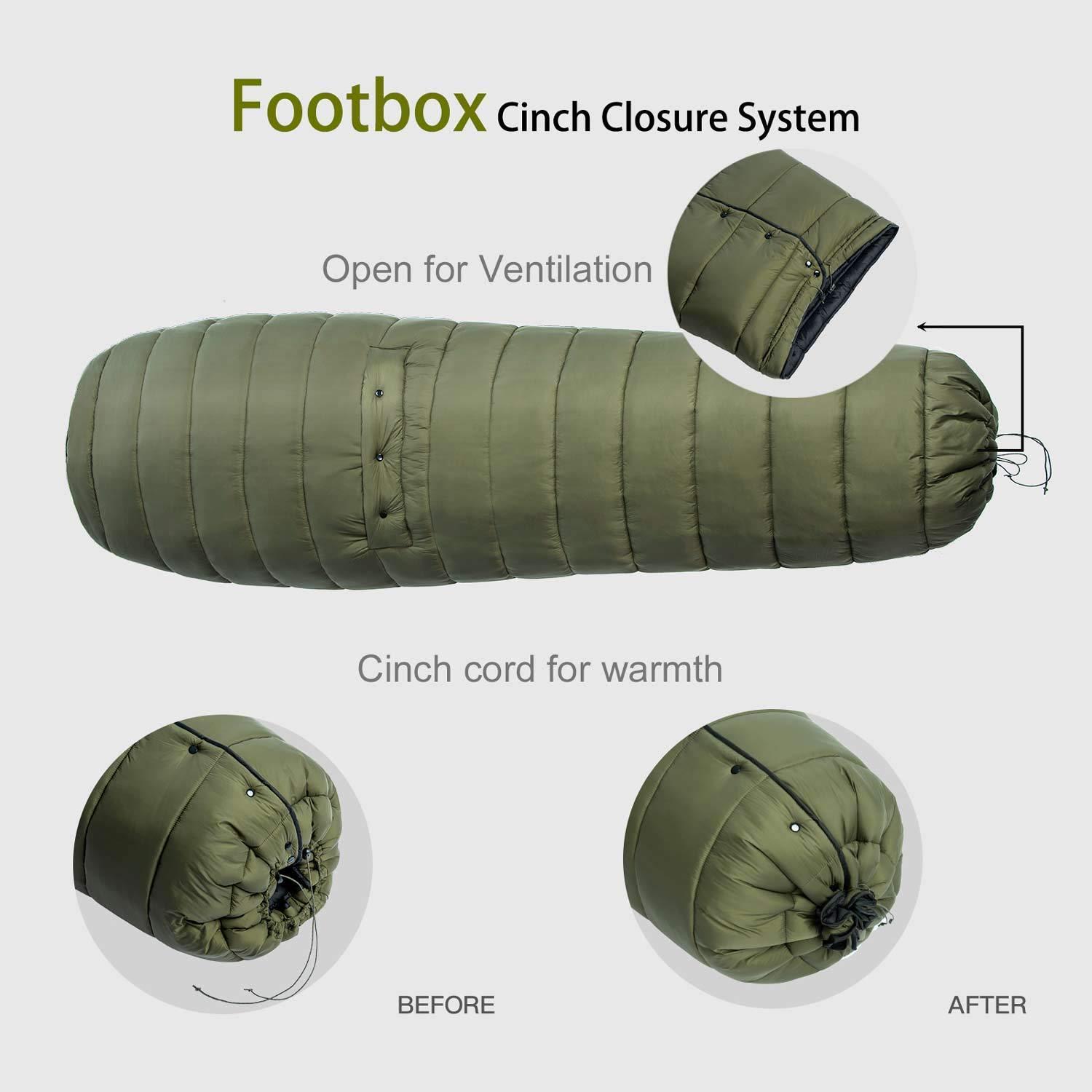 onewind onewind Camping Sleeping Bag with Footbox, Ultralight Wearable Backpacking Quilt Hammock Sleeping Bag Top Quilt for Backpacking and Hiking, 78\"*54\", OD Green