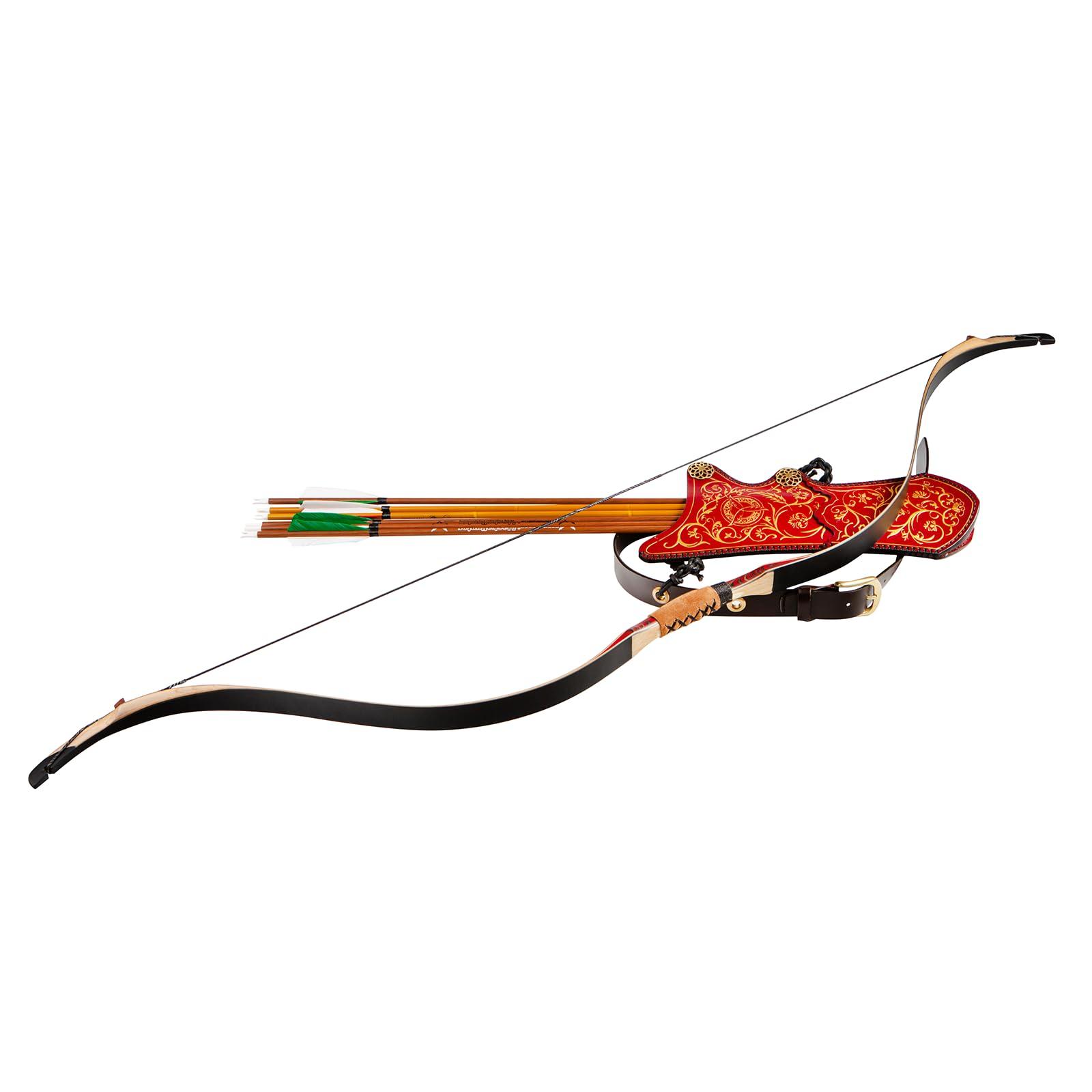 Deerseeker Outdoor Deerseeker Archery 52" Recurve Bow Traditional Longbow Handmade Tatar Horsebow Set Ambidextrous Bows for Adults & Youth Practice Target Shooting 20-80lbs