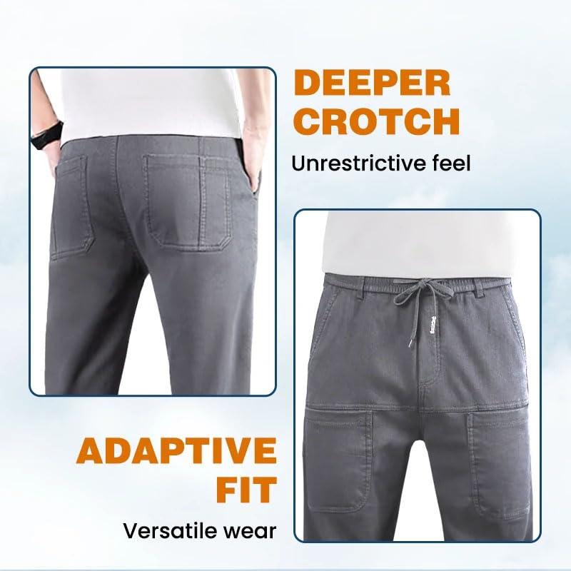 NineFit Basics Manzera Stretch Cargo Pants, Men's High Stretch Multi-Pocket Cargo Pants, Lightweight Tactical Water Proof Pant (Navy,XL)
