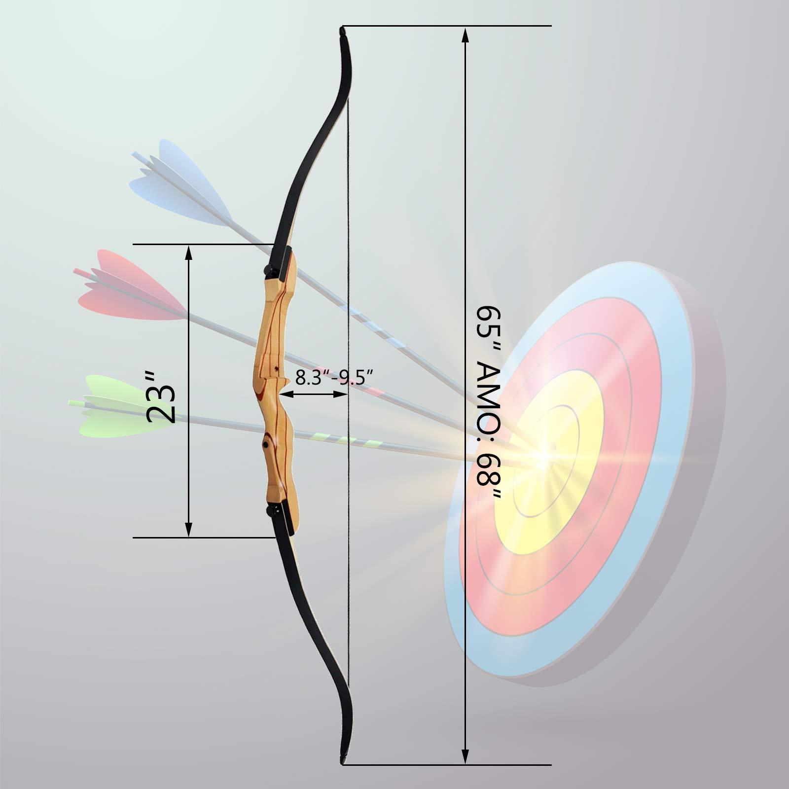 SinoArt SinoArt 68\" Takedown Recurve Bow Adult Archery Competition Athletic Bow Weights 18 20 22 24 26 28 30 32 34 36 LB Right Handed Archery Kit (Right Hand 28 LB)