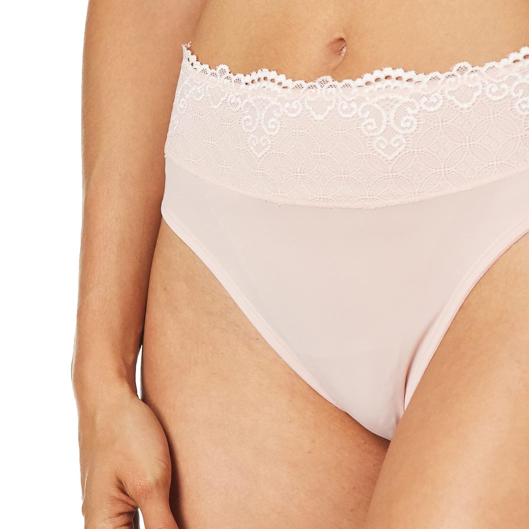 Bali Bali Women's Hi-Cut Panties, High-Waisted Smoothing Panty, High-Cut Brief Underwear for Women, Comfortable Underpants, Sheer Pale Pink, X-Large