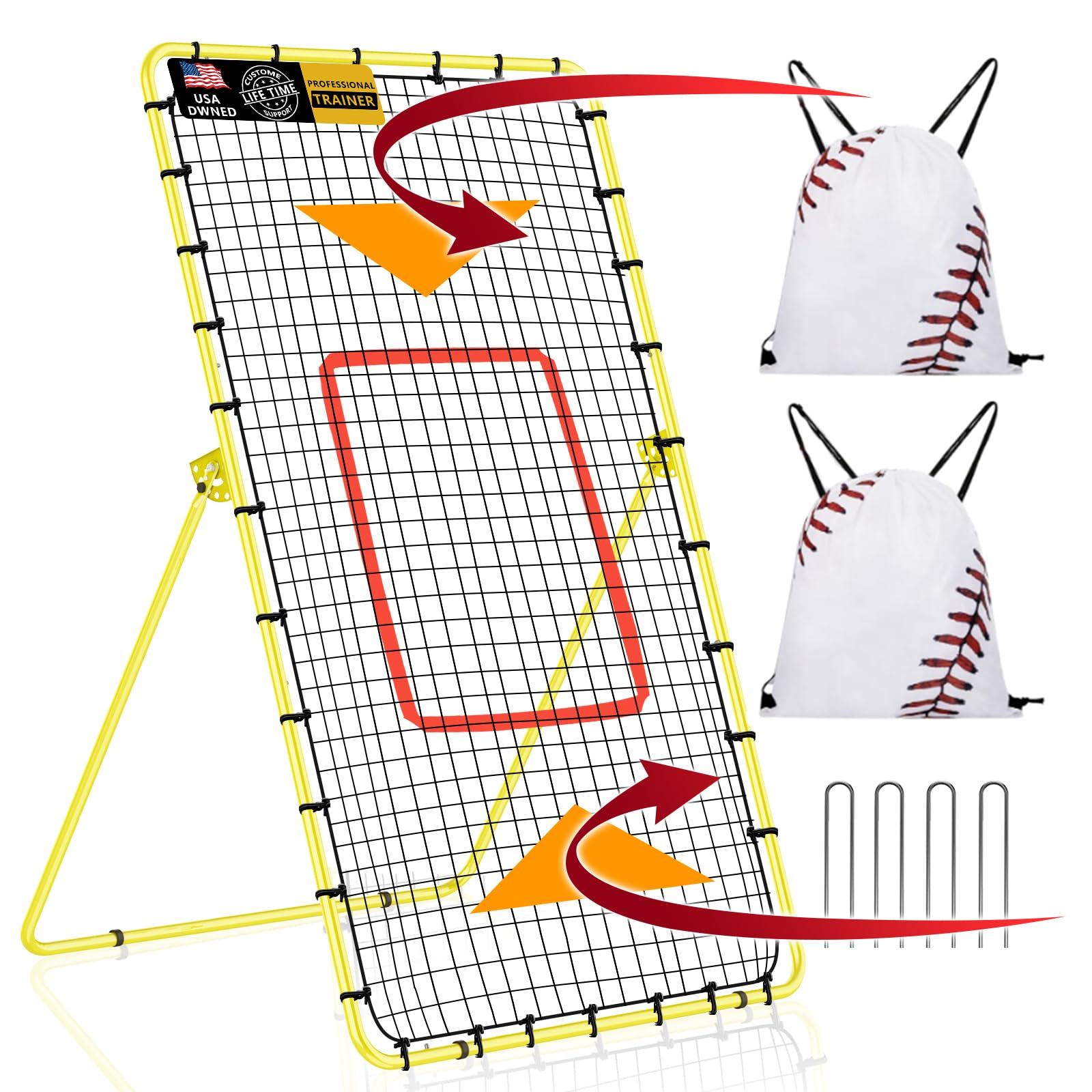 YNSZAS YNSZAS [3-in-1] Pitch Back Rebounder Practice Net, 6x4 FT Adjustable Bounce Back Return Net for Volleyball Softball Lacrosse Soccer Baseball Throwback Trainer Gifts, Profession Training Machine